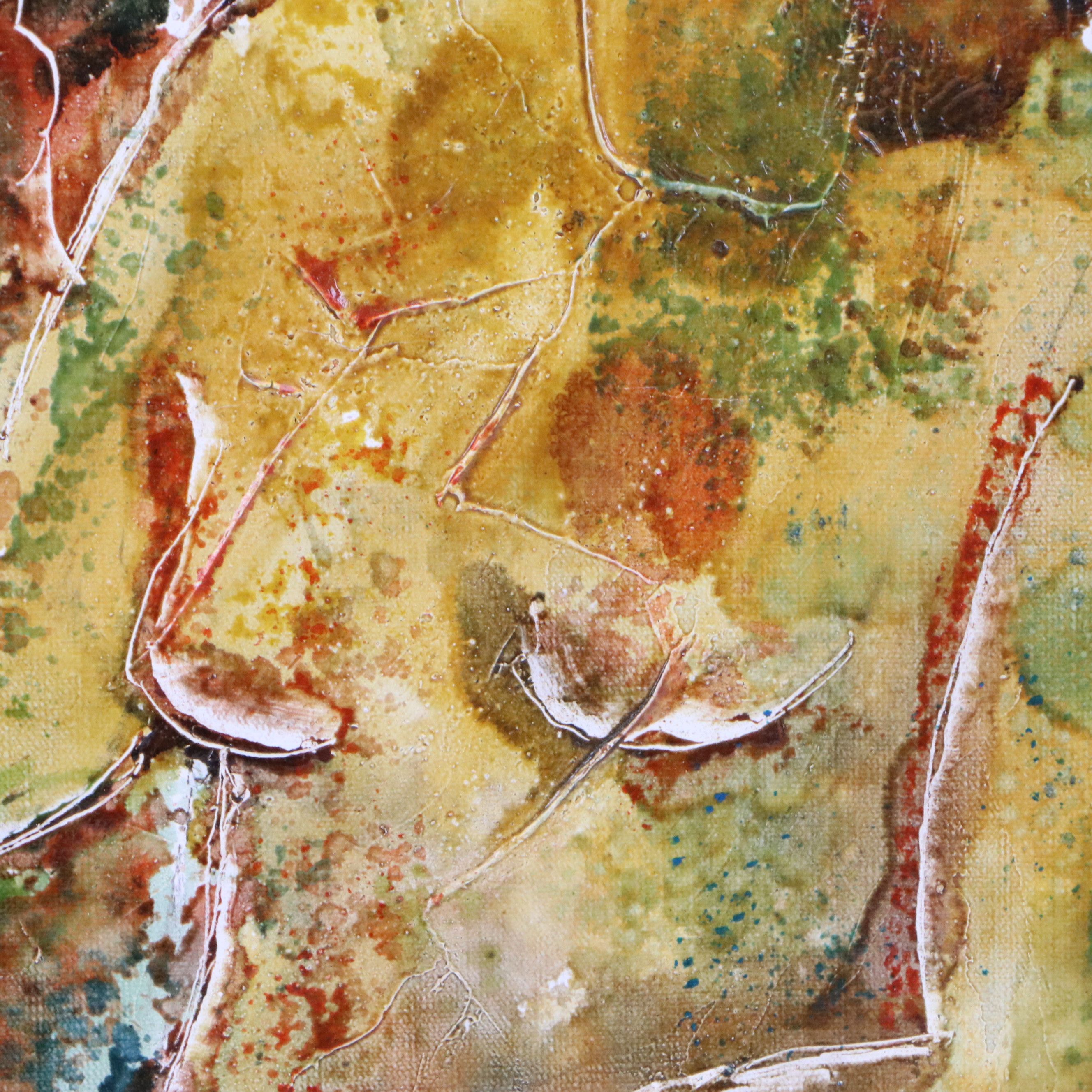 Calvin Waller Burnett Stylized Figures Oil Painting