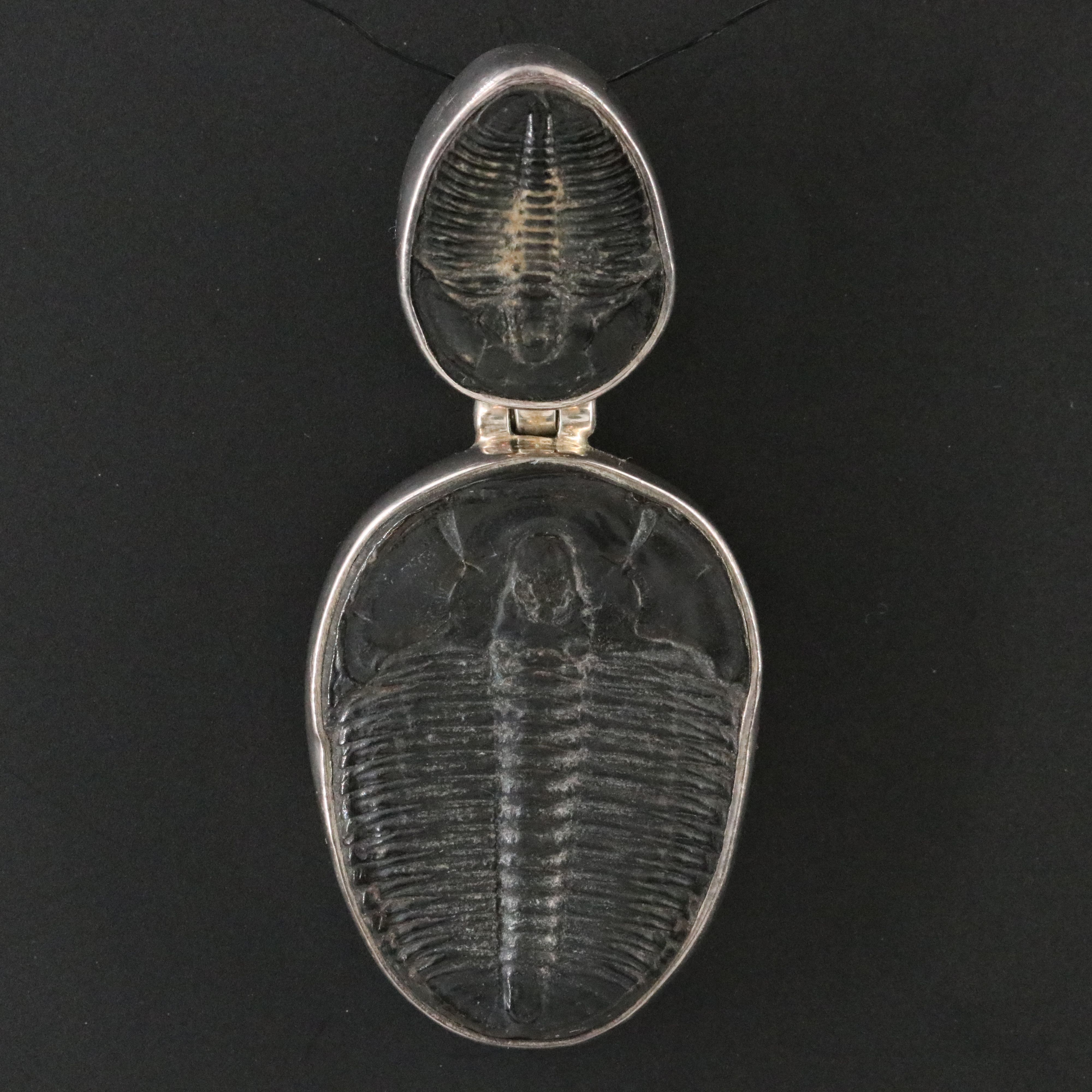 Charles Albert 950 Silver Double Trilobite Pendant