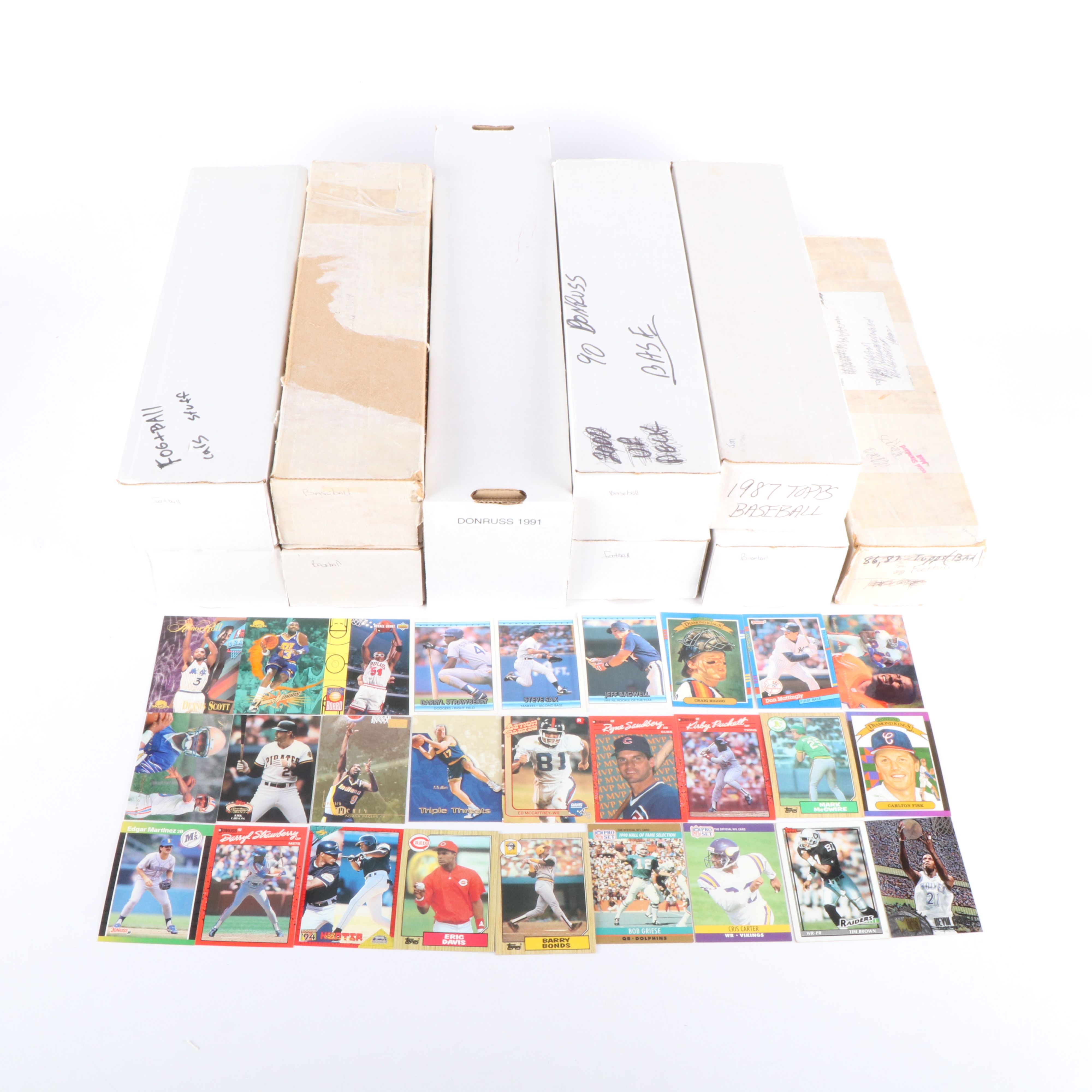 Upper Deck with Other Sports Cards Featuring Carlton Fisk, Tim Brown, and More