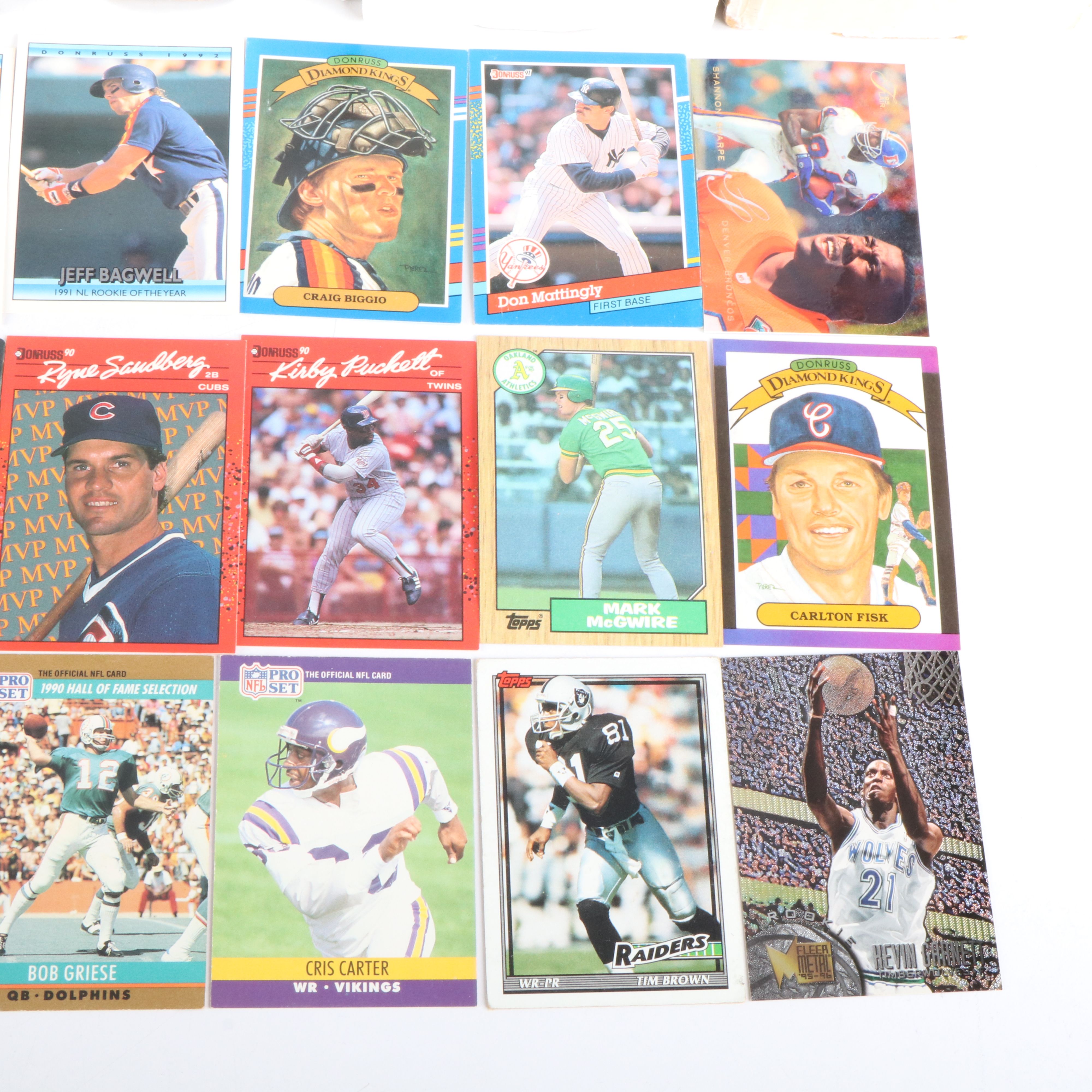Upper Deck with Other Sports Cards Featuring Carlton Fisk, Tim Brown, and More