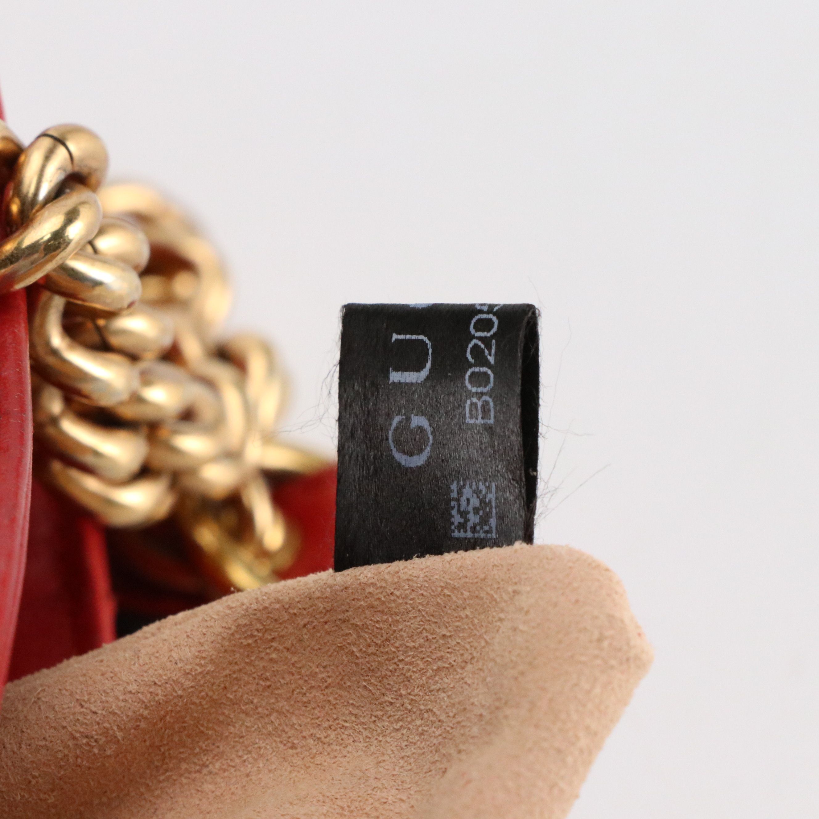 Gucci GG Marmont Chain Tote Bag in Red Matelassé Calfskin Leather