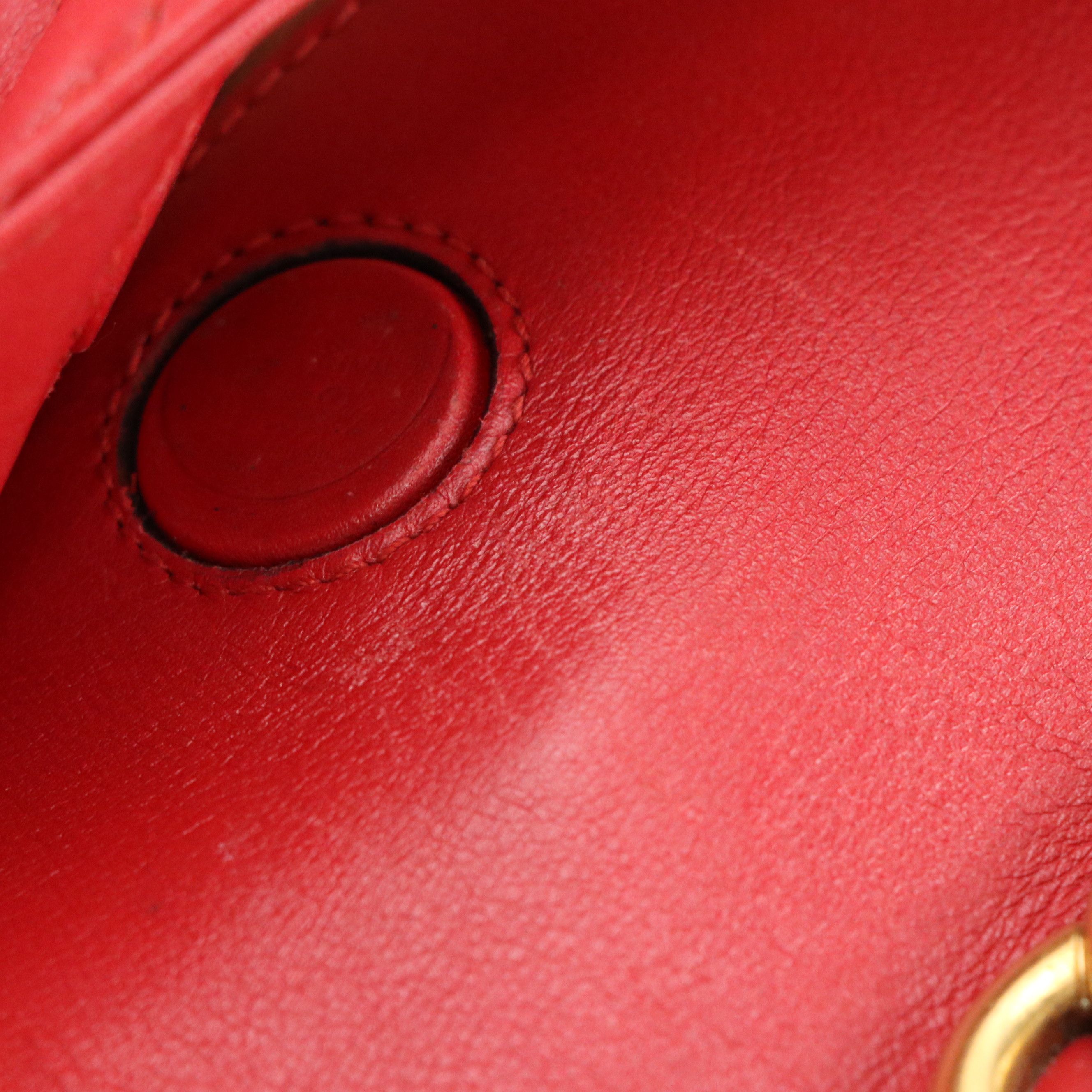 Gucci GG Marmont Chain Tote Bag in Red Matelassé Calfskin Leather