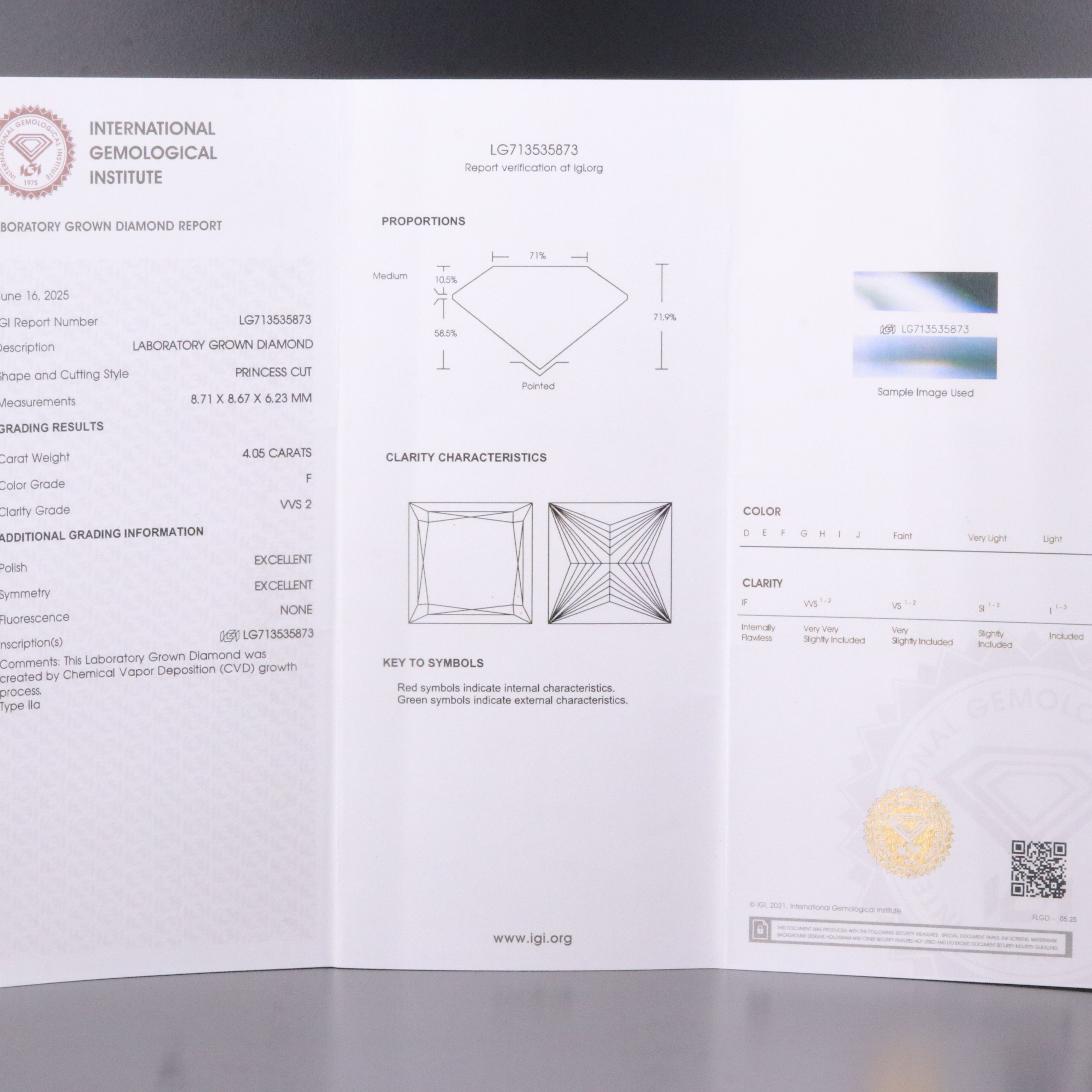 14K 4.05 CT Lab Grown Diamond Ring with IGI Report