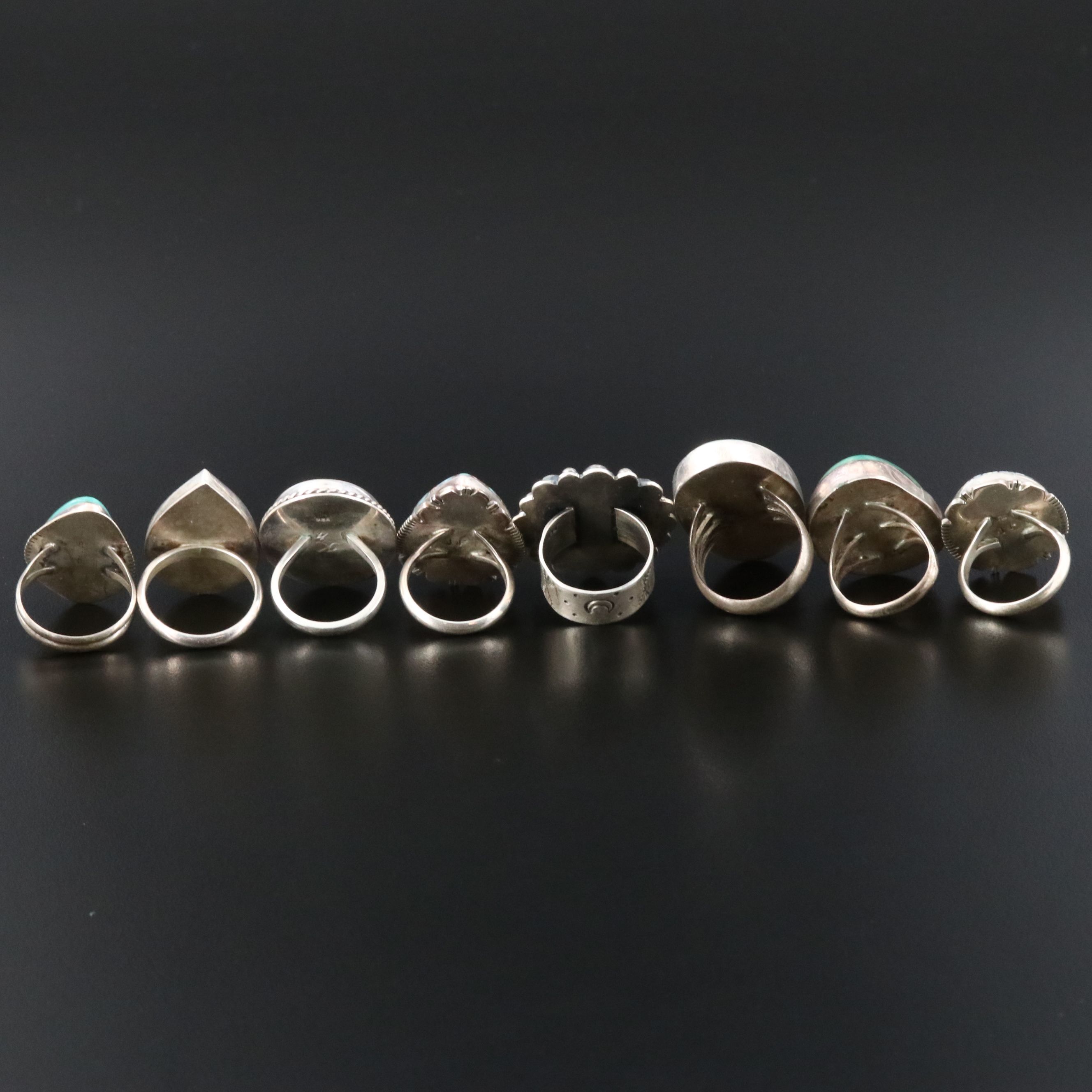 Southwestern Sterling Rings Featuring Amazonite, Turquoise and Jasper