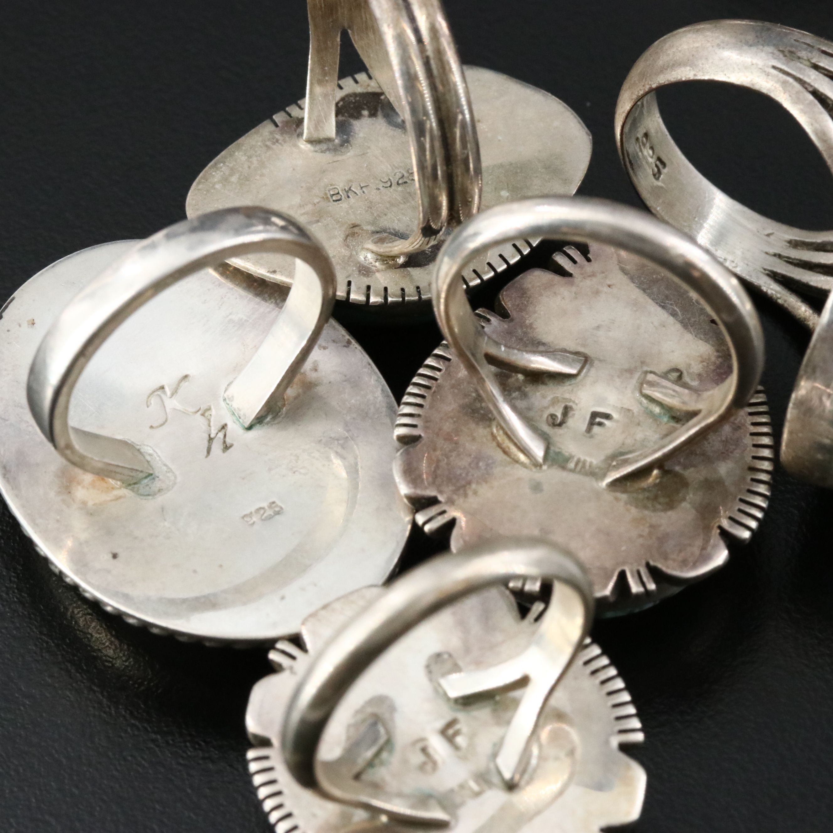 Southwestern Sterling Rings Featuring Amazonite, Turquoise and Jasper