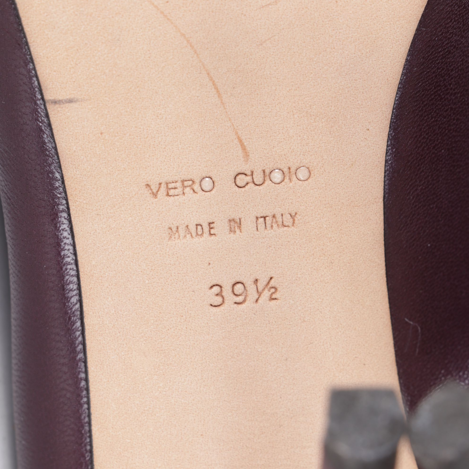 Gianni Barbato Braided Leather and Barneys New York Purple Peep Toe Heels