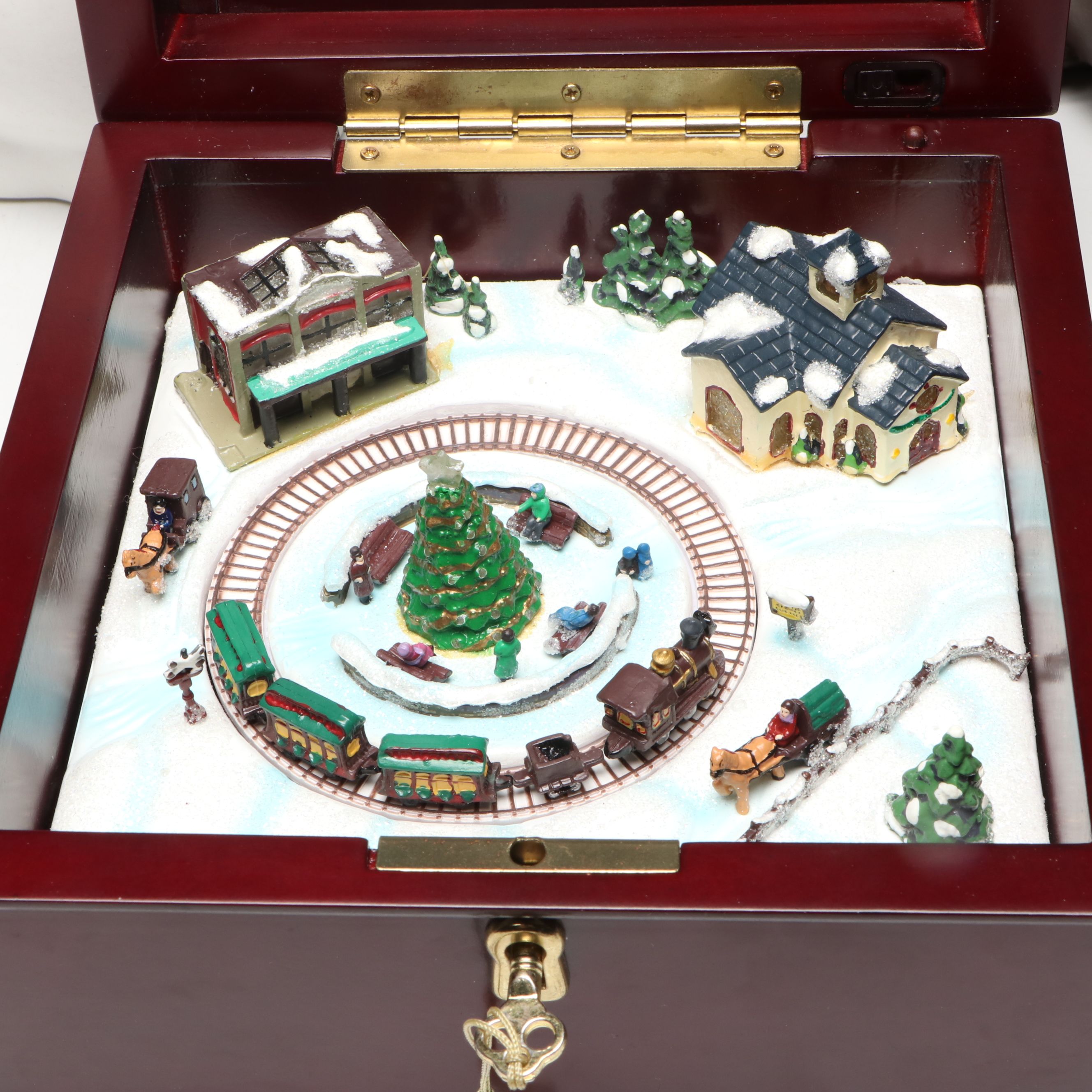 Resin Christmas Music Box with Plastic Snowman Table Lamp and More