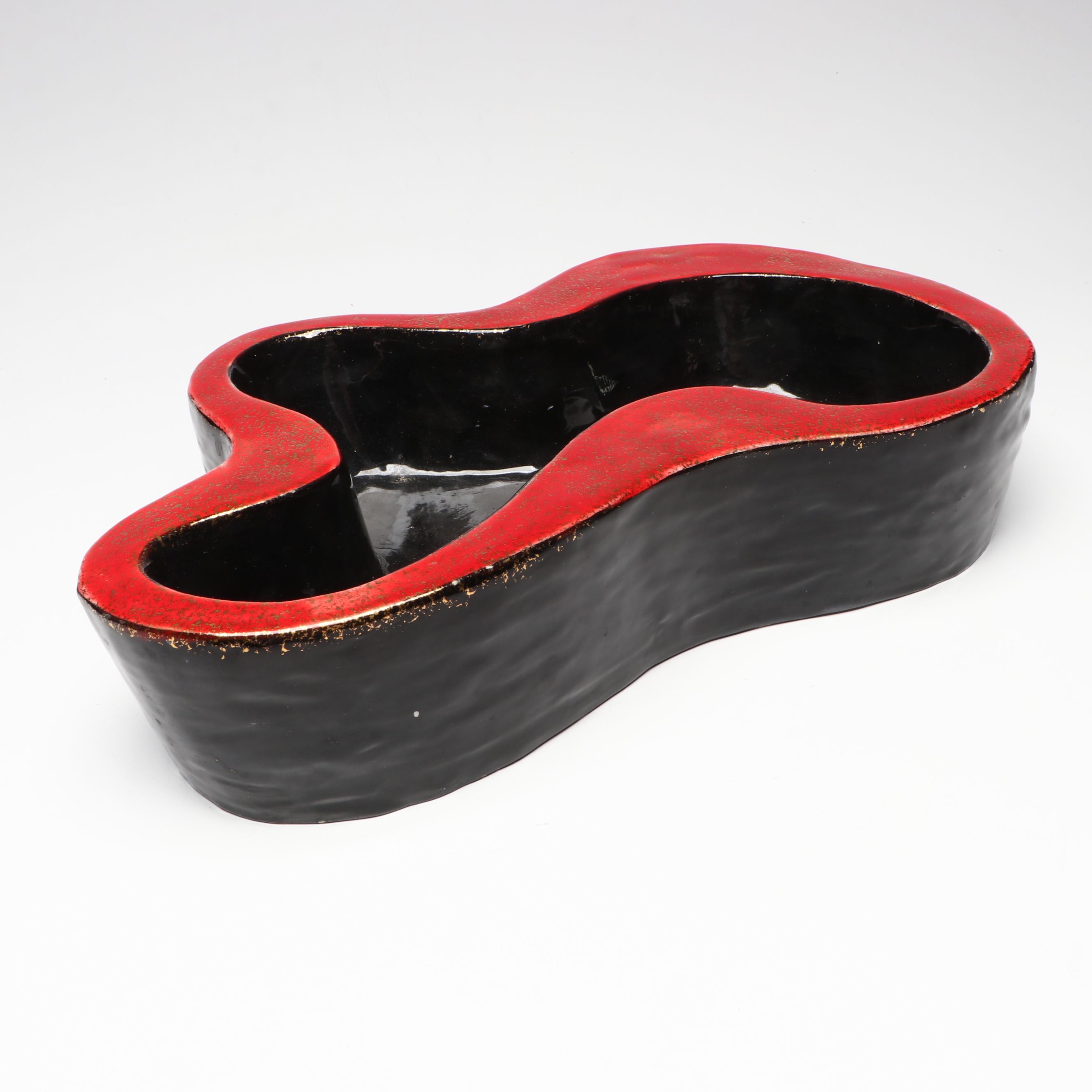 Artist Signed Freeform Glazed Ceramic Bowl