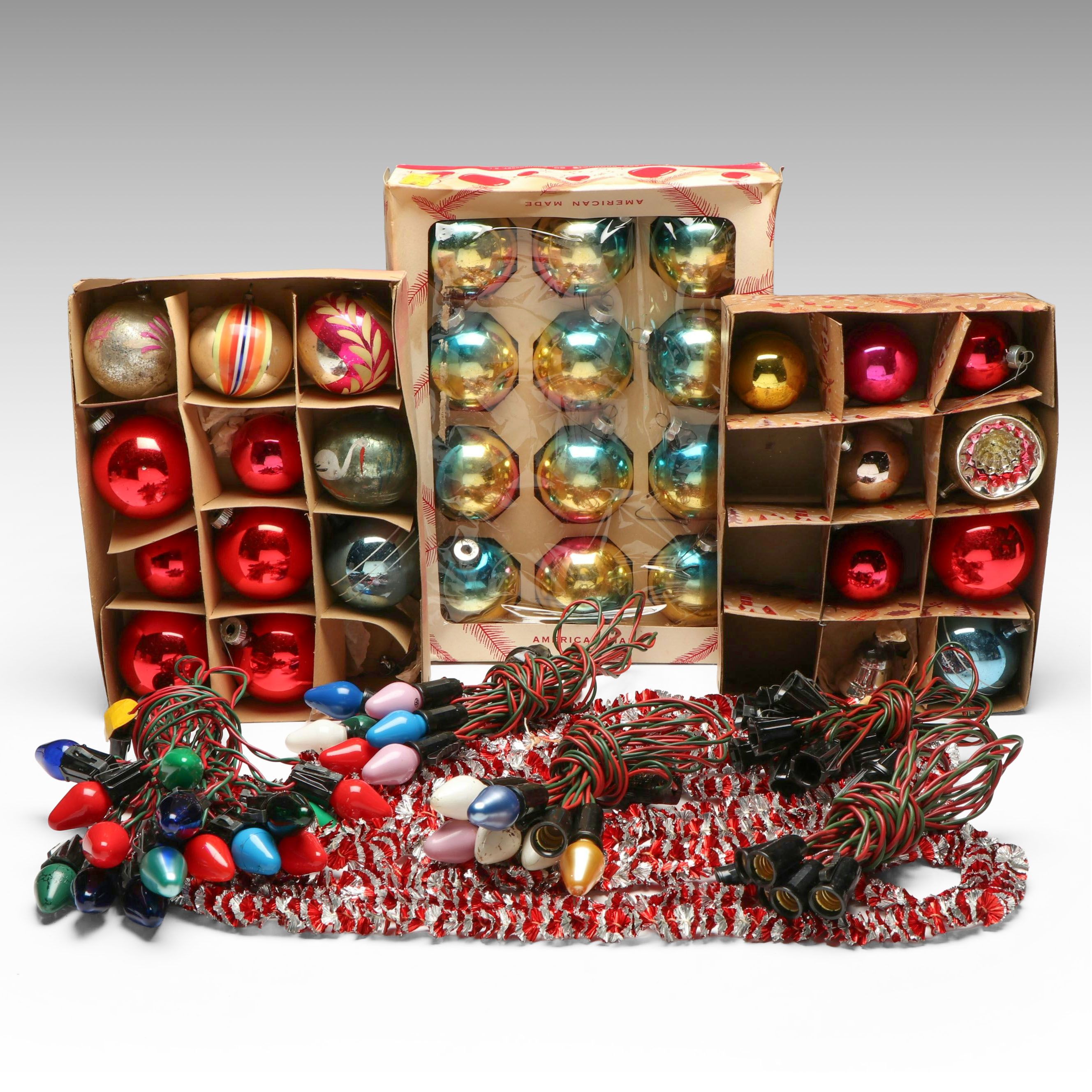 Coby and Shiny Brite Glass Ornaments with More Vintage Christmas Décor