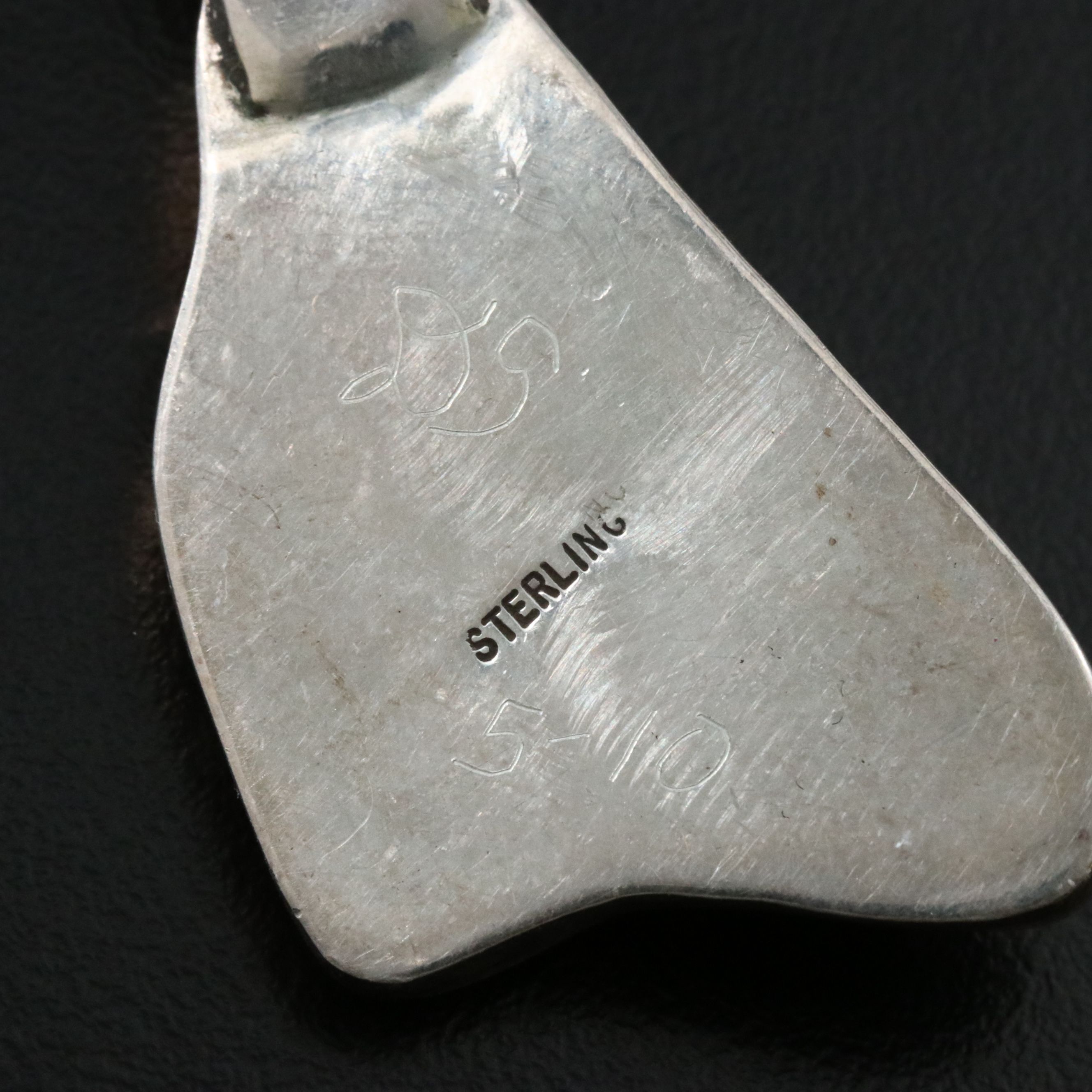 Sterling Artist Signed Tiger's Eye Pendant