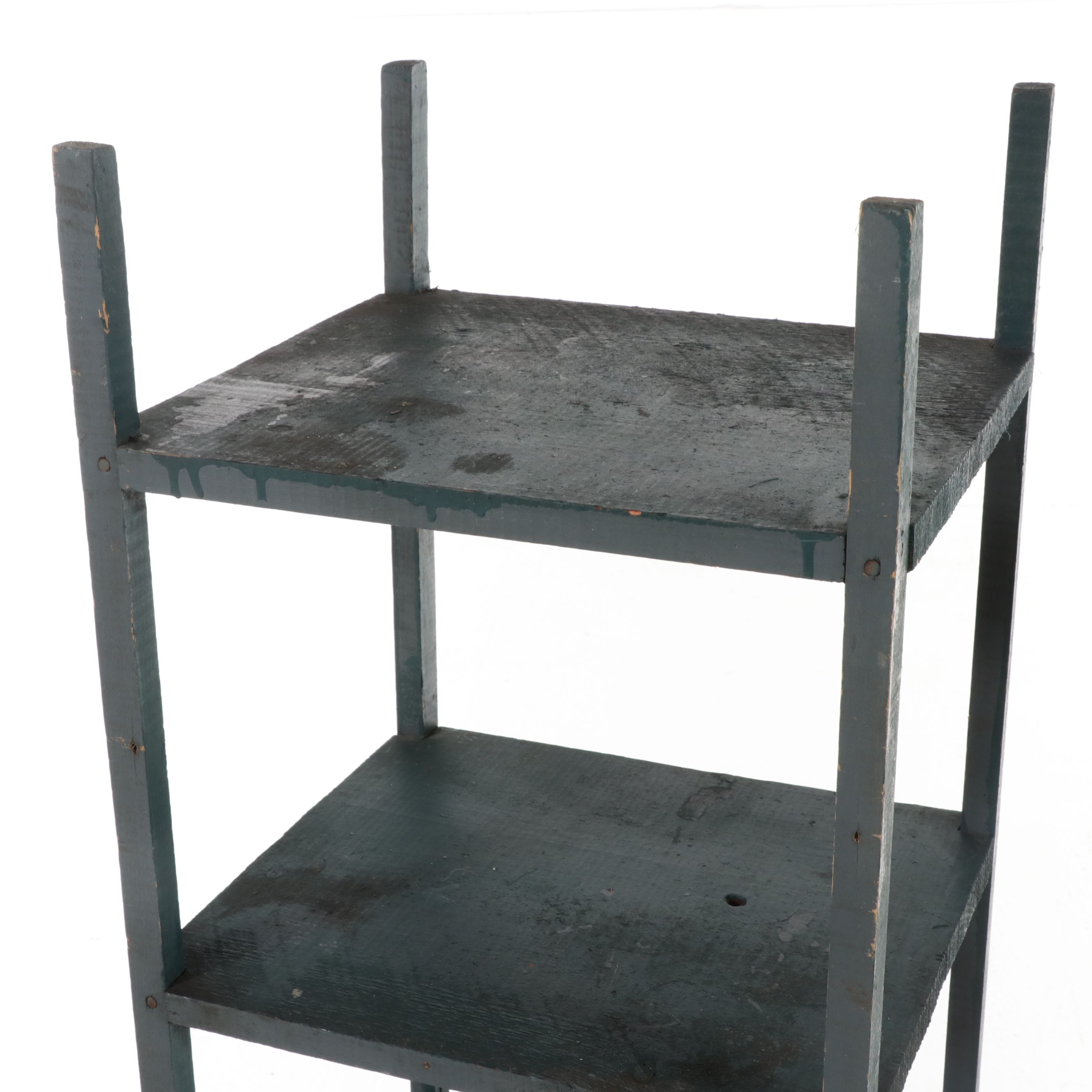 Pair of American Primitive Painted Pine Open Shelves