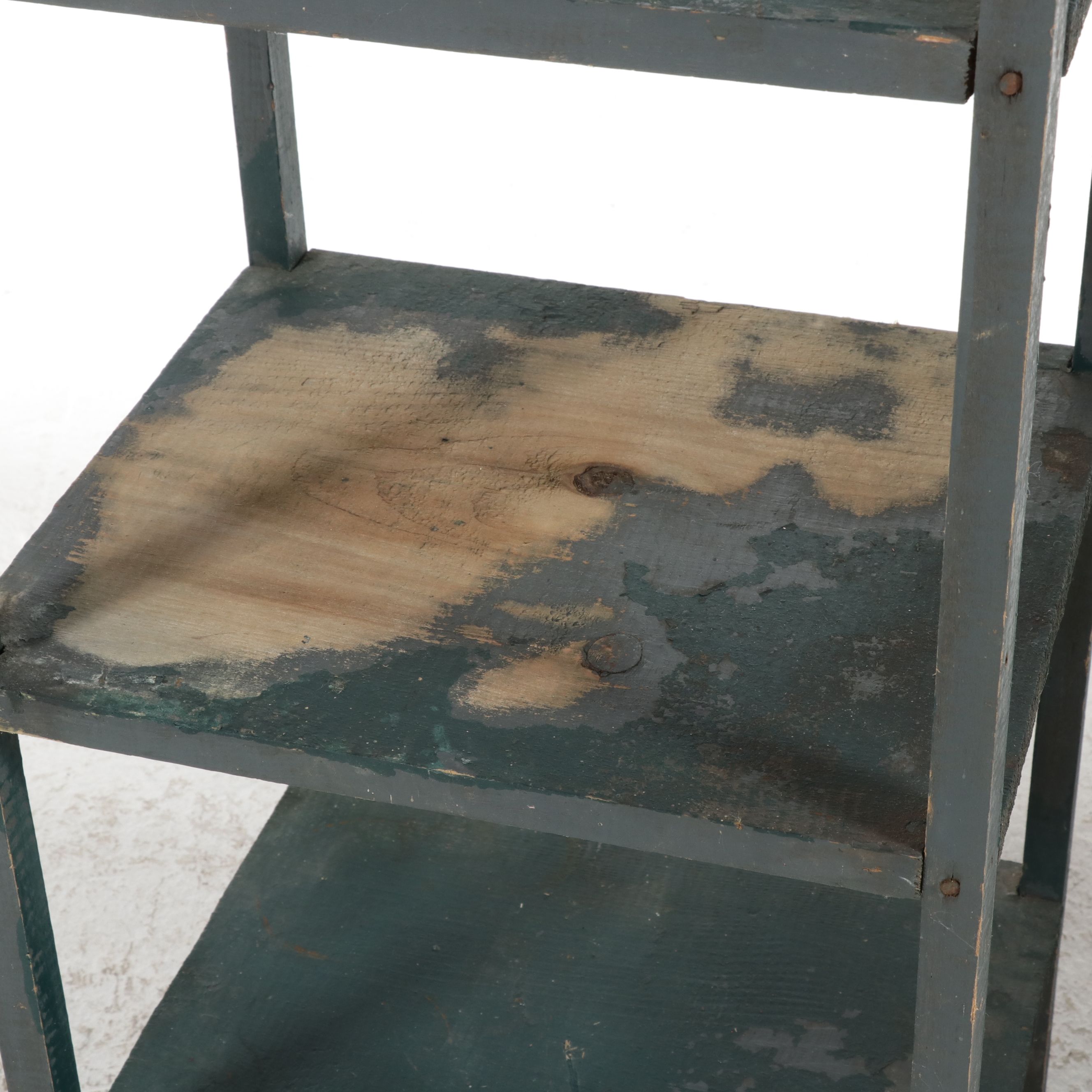 Pair of American Primitive Painted Pine Open Shelves