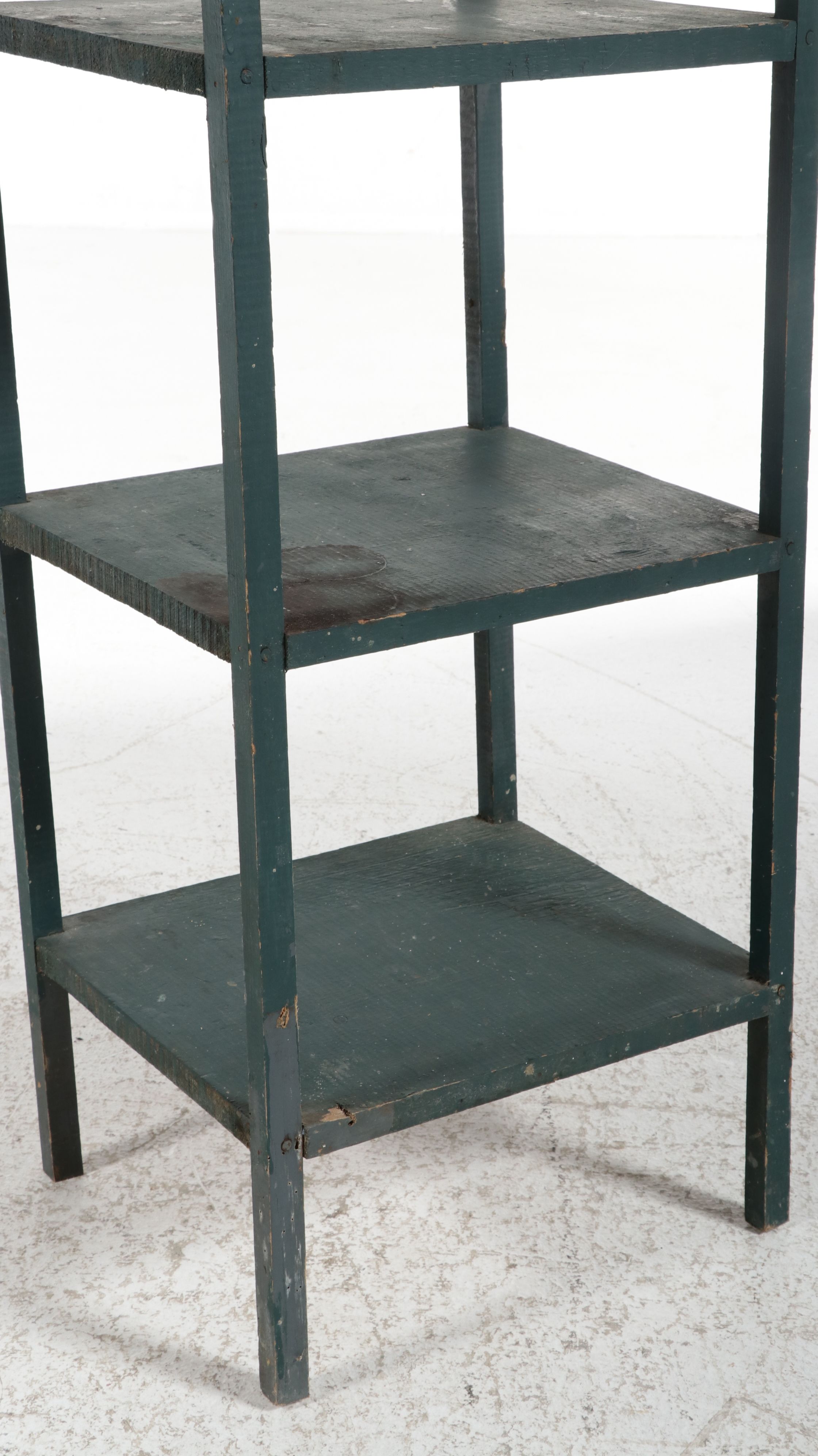 Pair of American Primitive Painted Pine Open Shelves