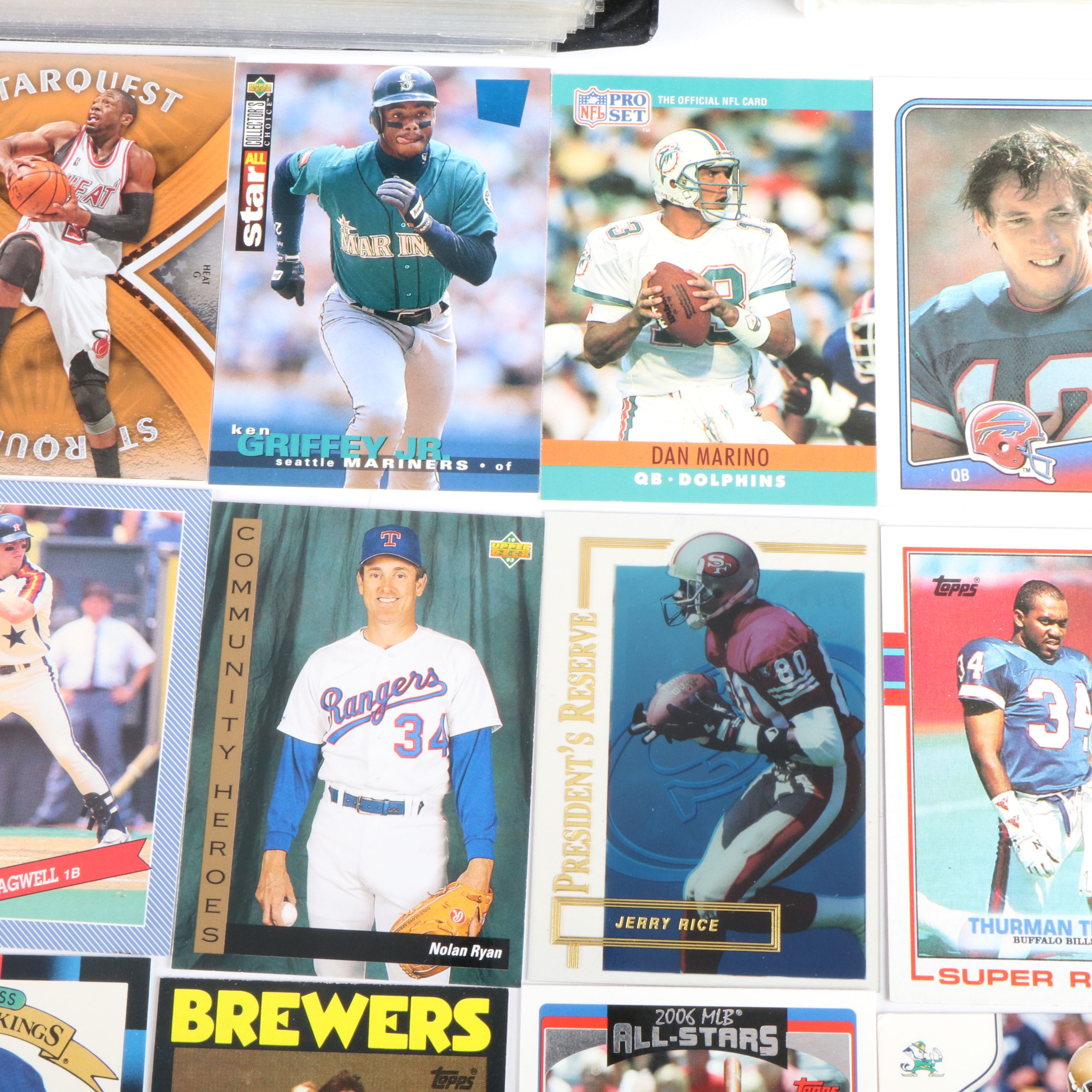 Topps with Other Sports Cards Featuring Pete Rose, Dan Marino, and More