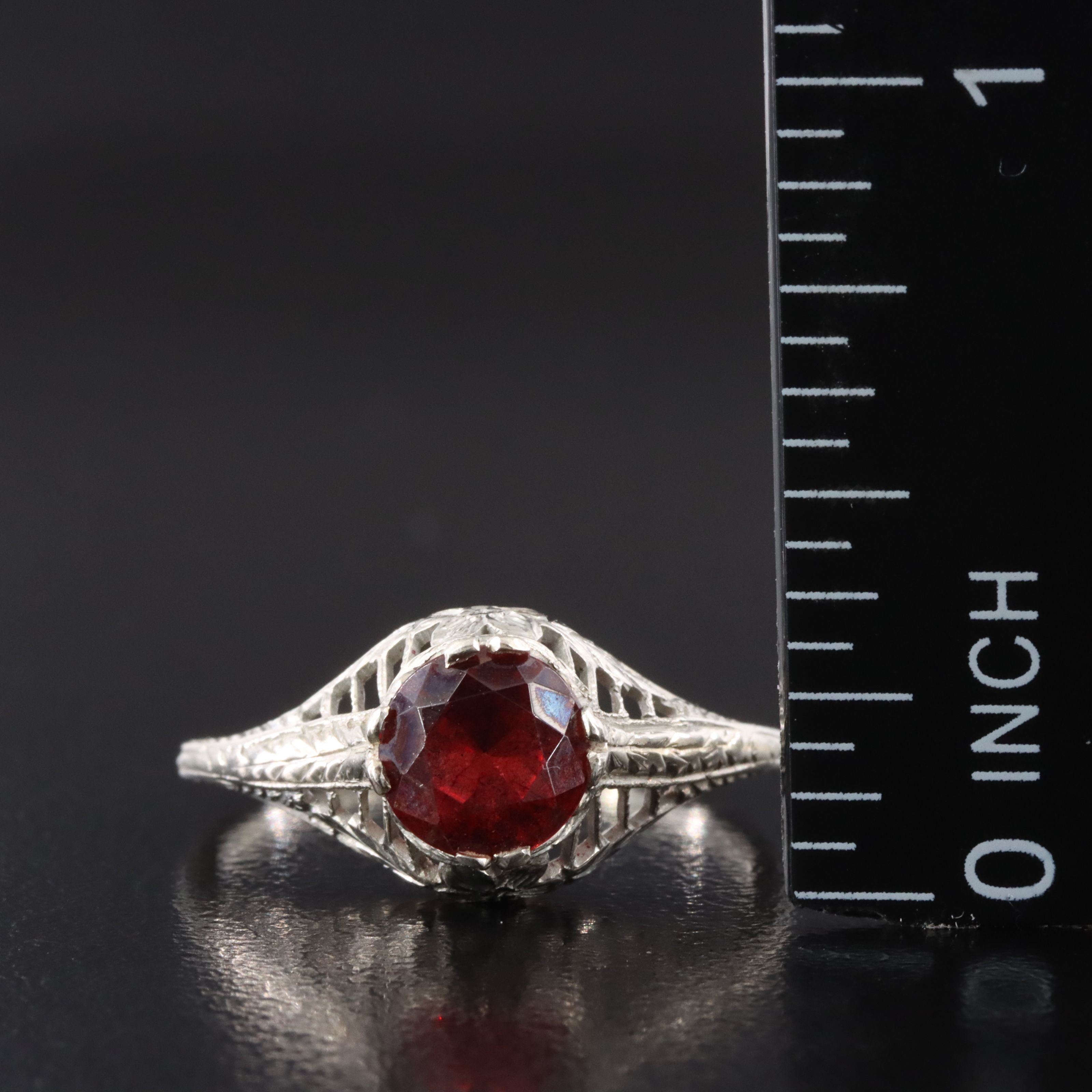 Antique 18K Garnet Ring