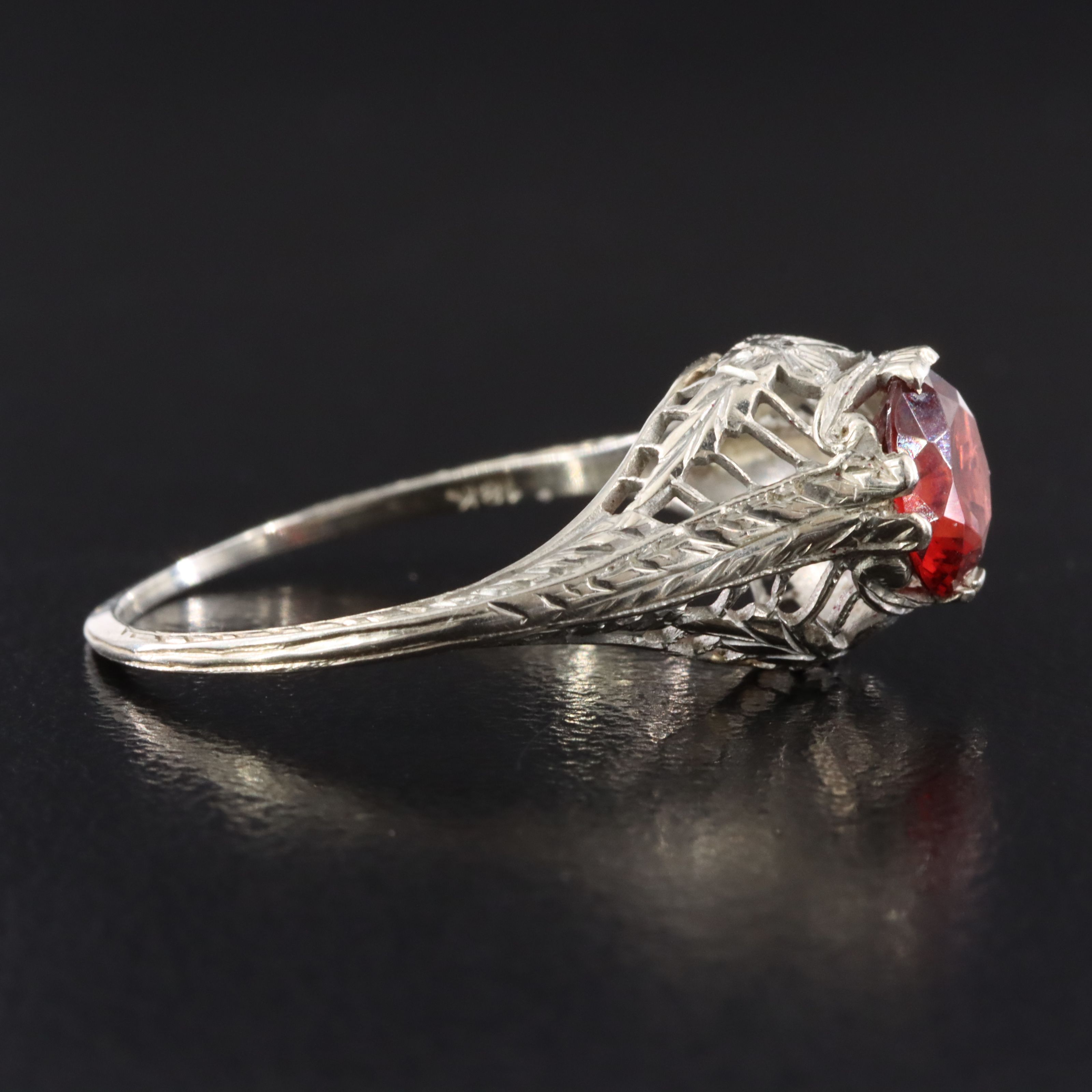 Antique 18K Garnet Ring