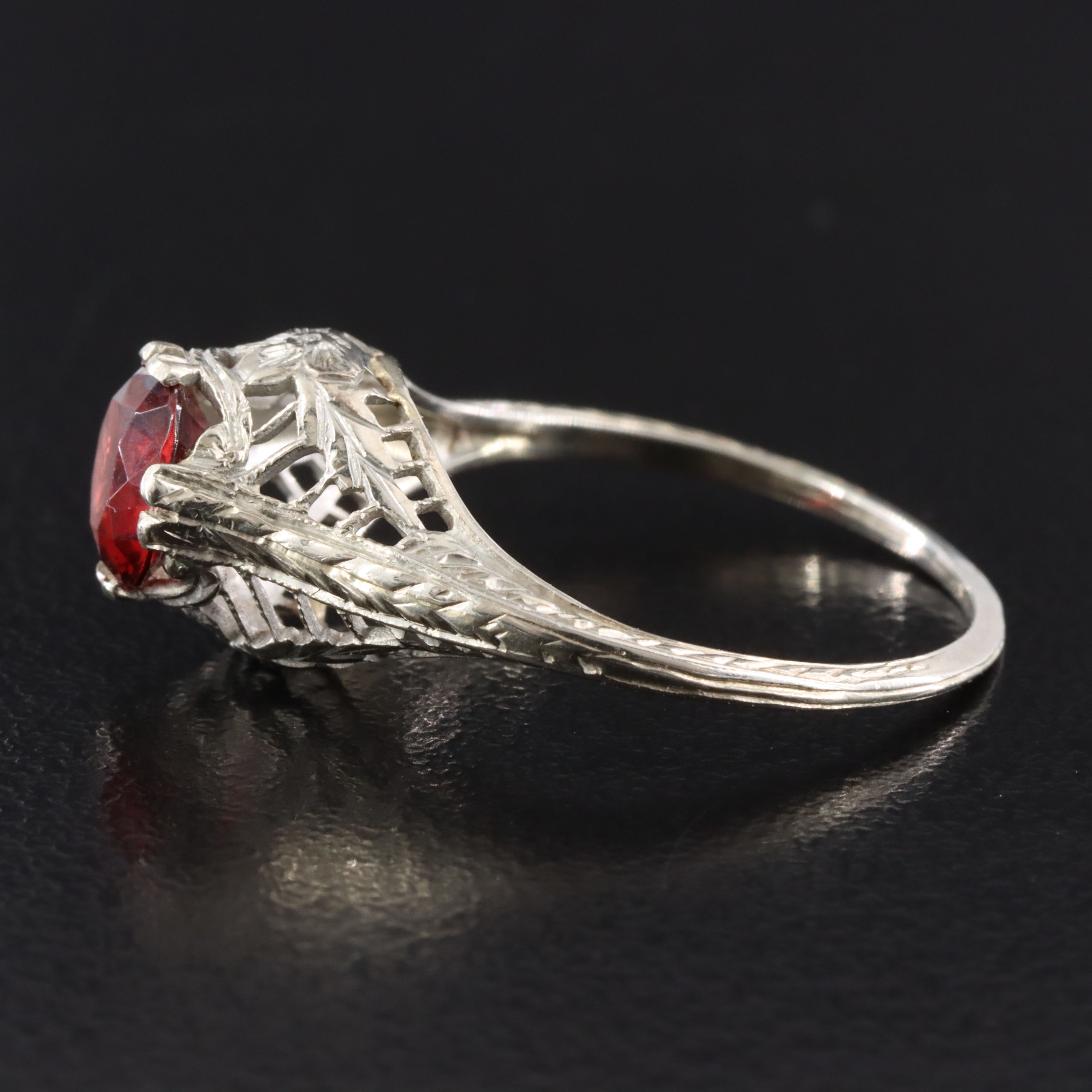 Antique 18K Garnet Ring