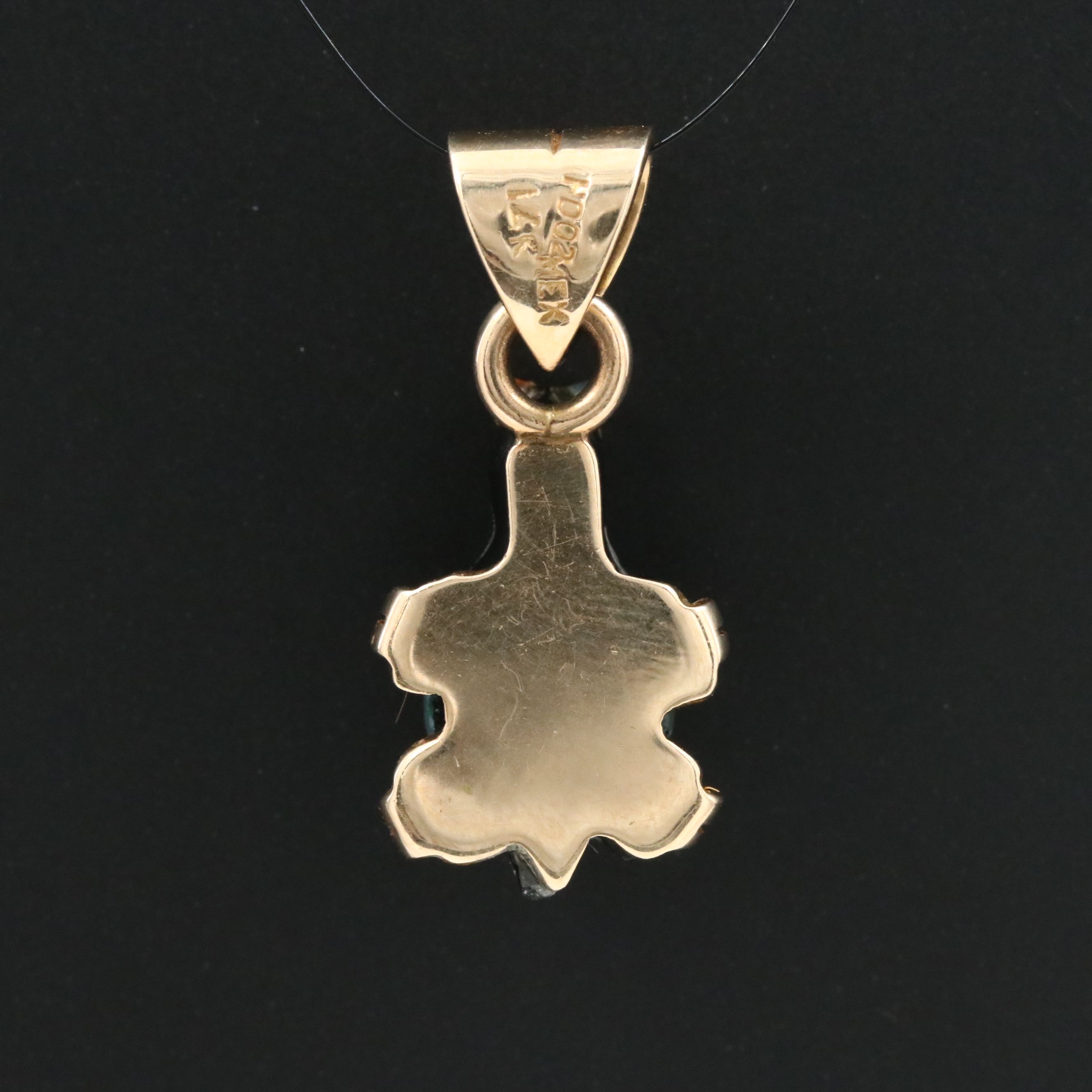 14K Opal Mosaic Turtle Pendant