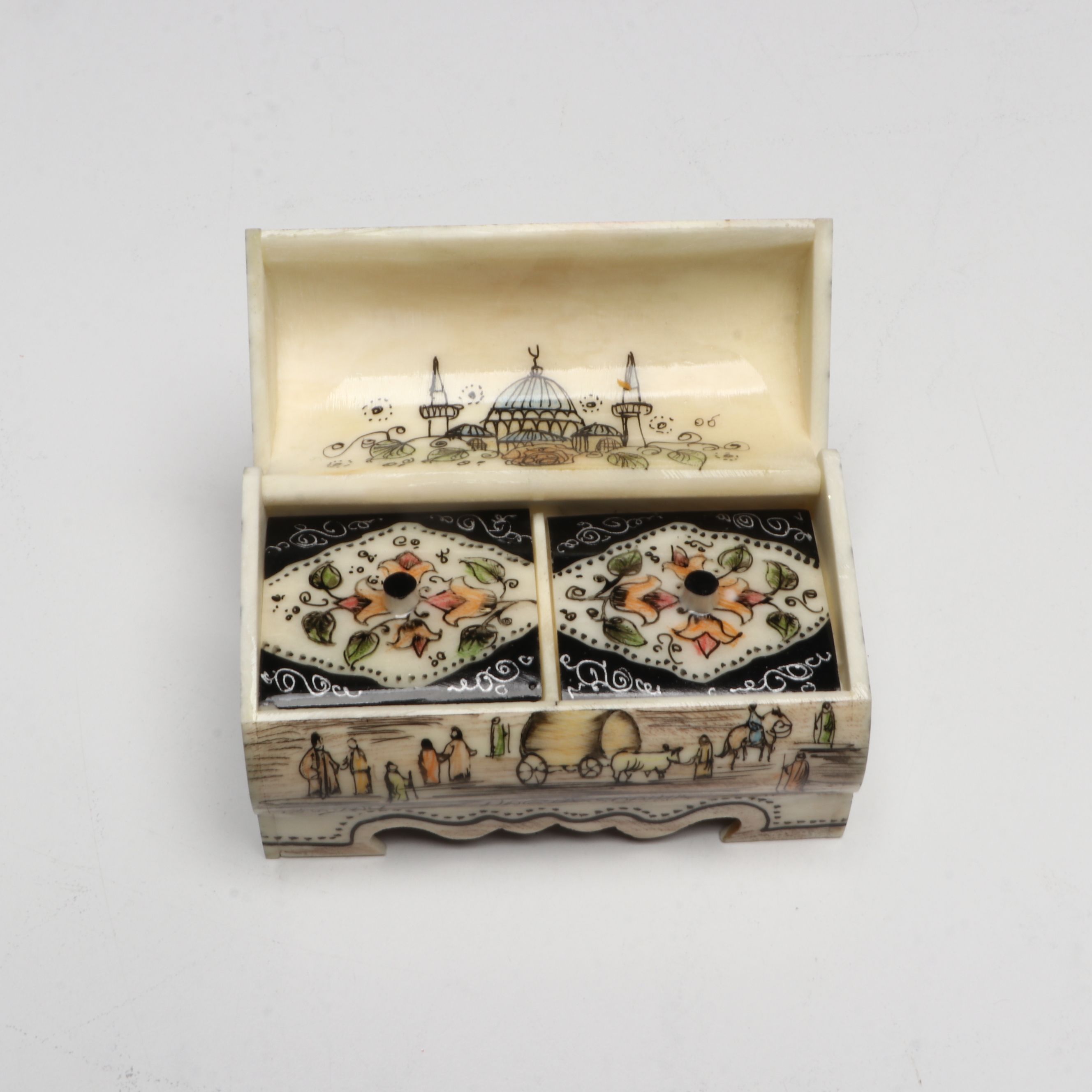 Godinger Silver Plate Box with Russian, Turkish and More Folk Art Boxes