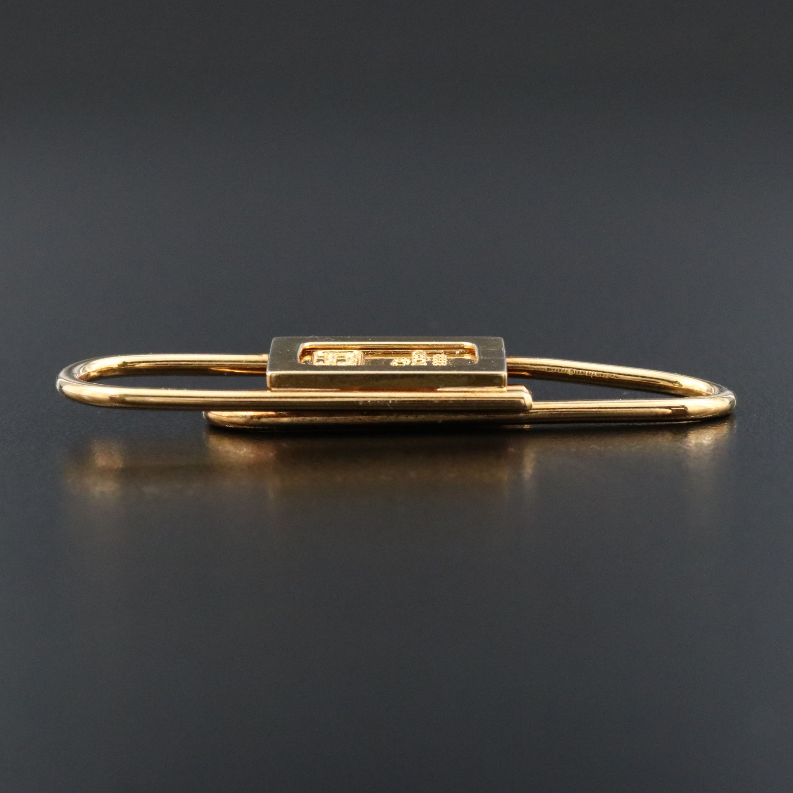 Vintage Neiman Marcus 18K Paper Clip Money Clip with 1g Fine Gold Bullion