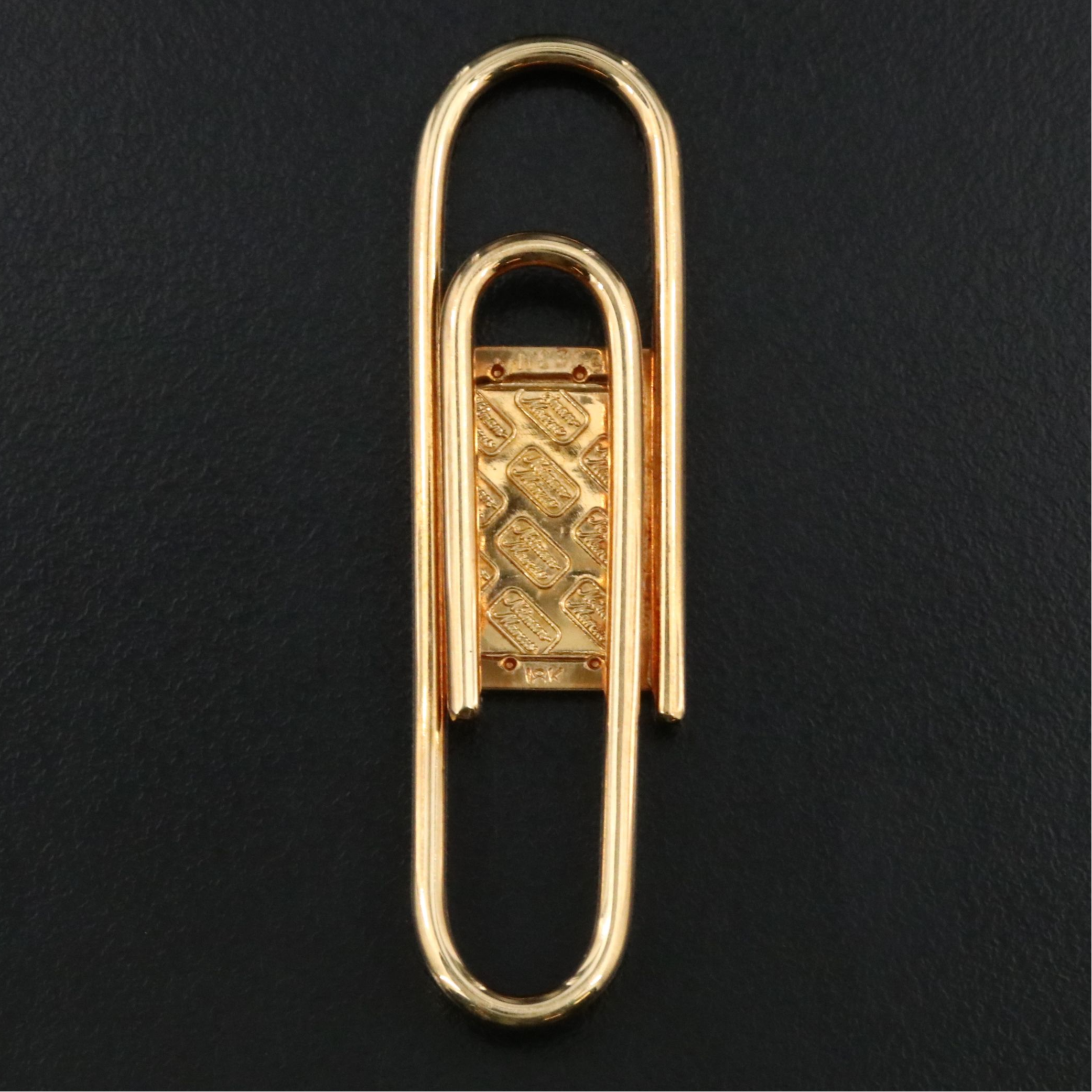 Vintage Neiman Marcus 18K Paper Clip Money Clip with 1g Fine Gold Bullion