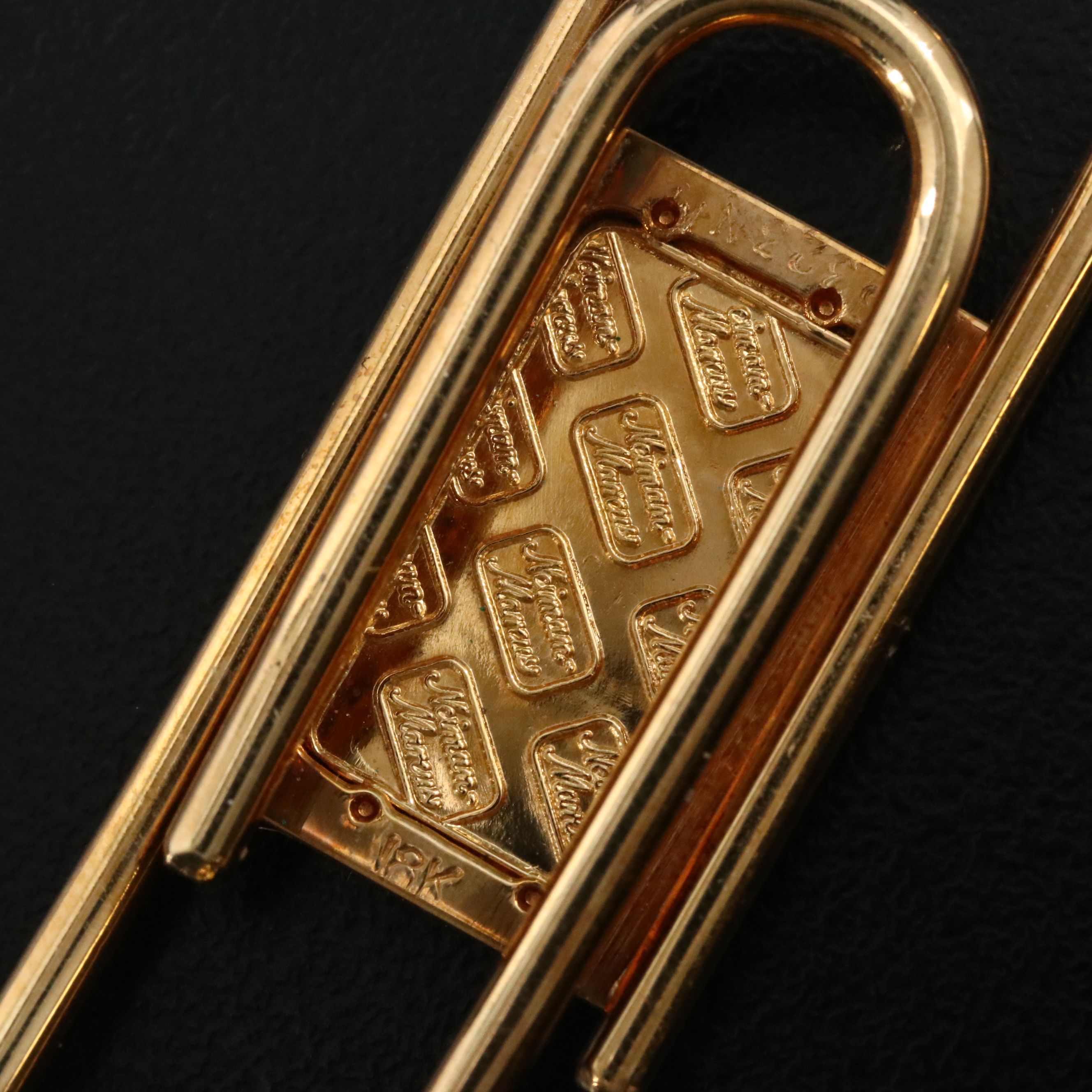 Vintage Neiman Marcus 18K Paper Clip Money Clip with 1g Fine Gold Bullion