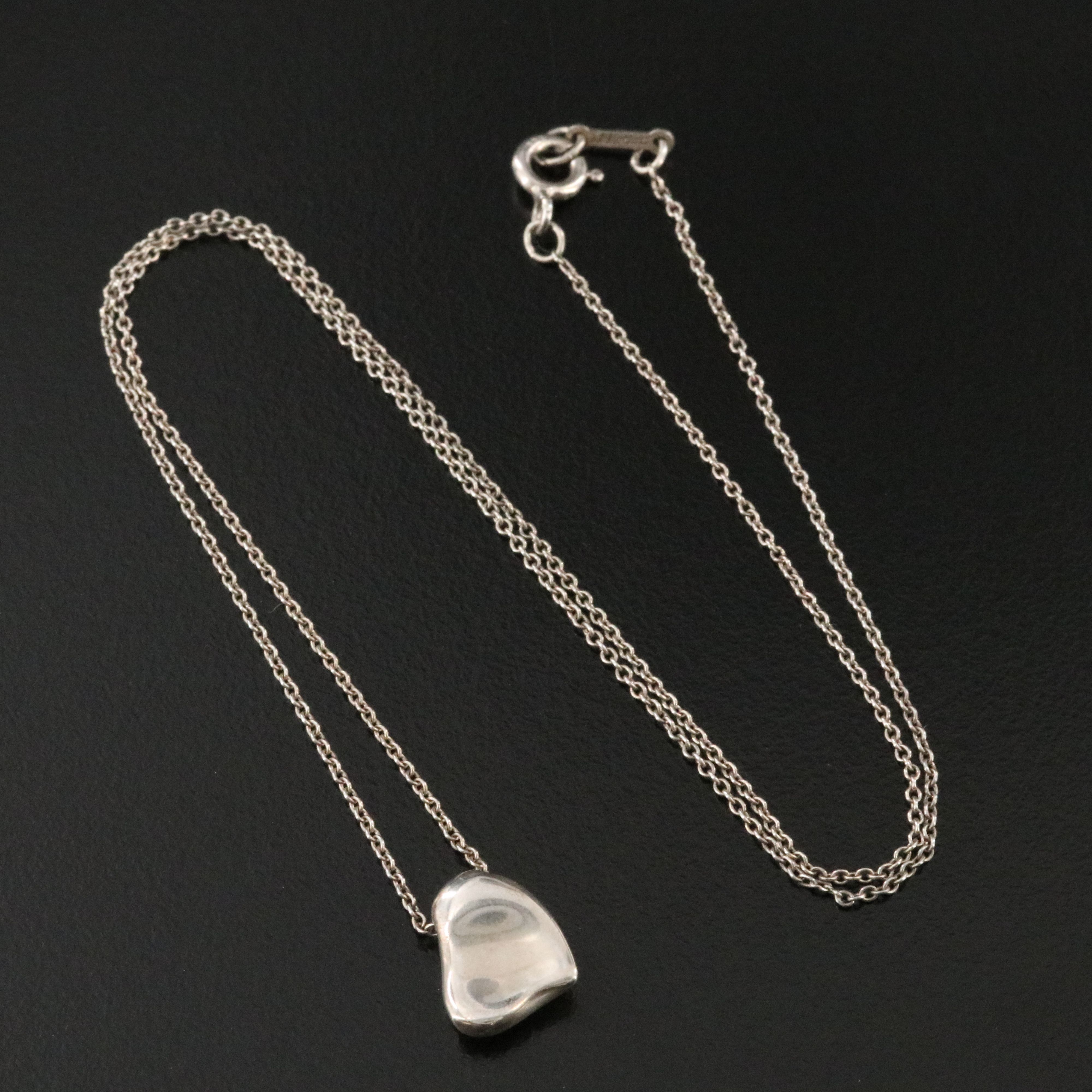 Elsa Peretti for Tiffany & Co. Sterling Closed Heart Necklace