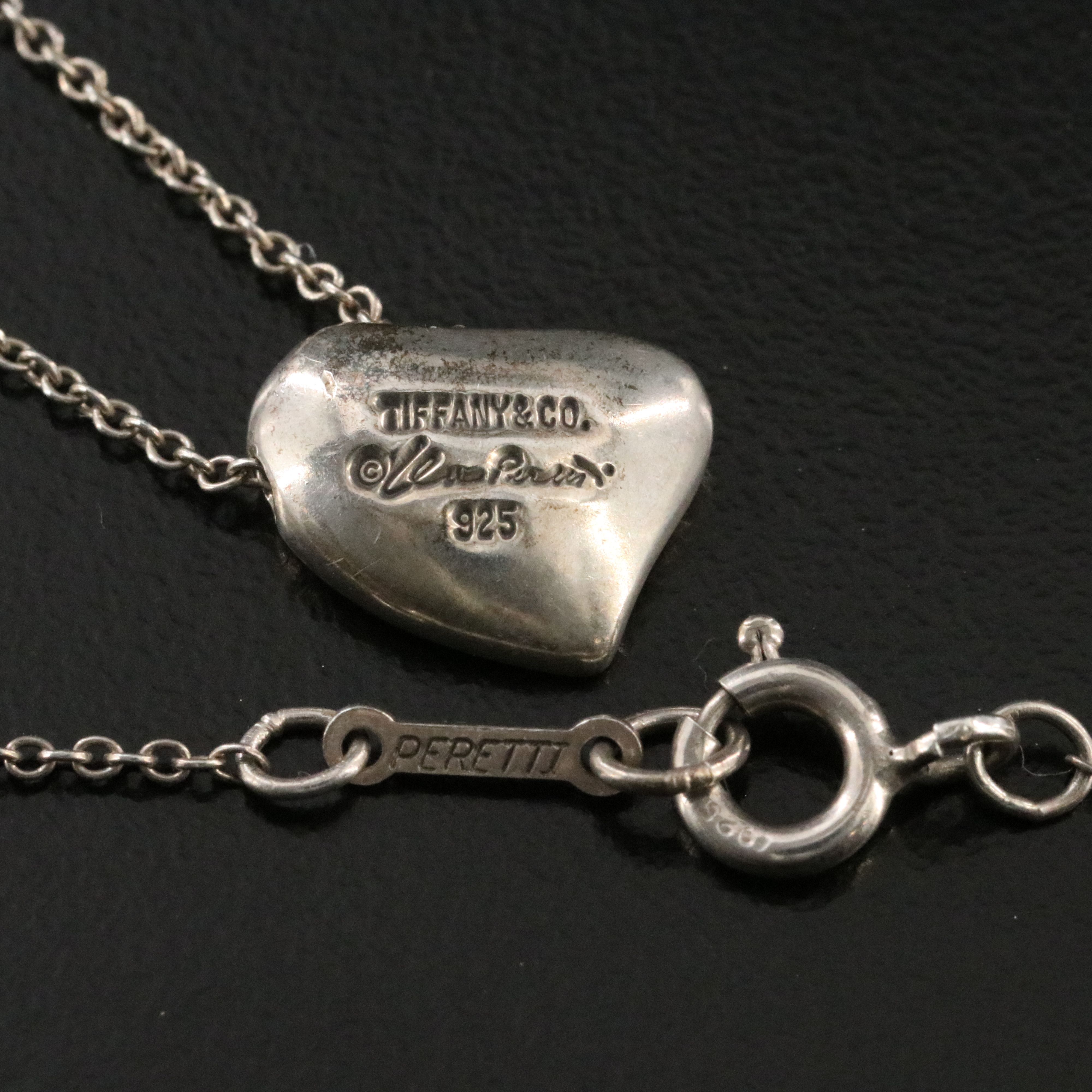 Elsa Peretti for Tiffany & Co. Sterling Closed Heart Necklace