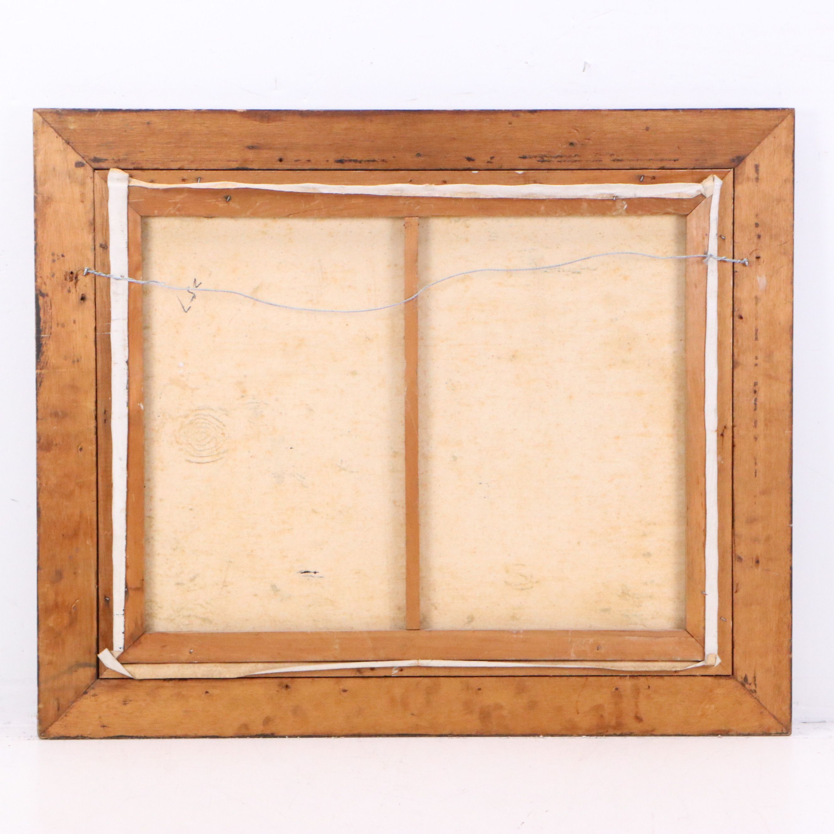 Shin Wu Oil Painting of Hanging Laundry in Peasant Village