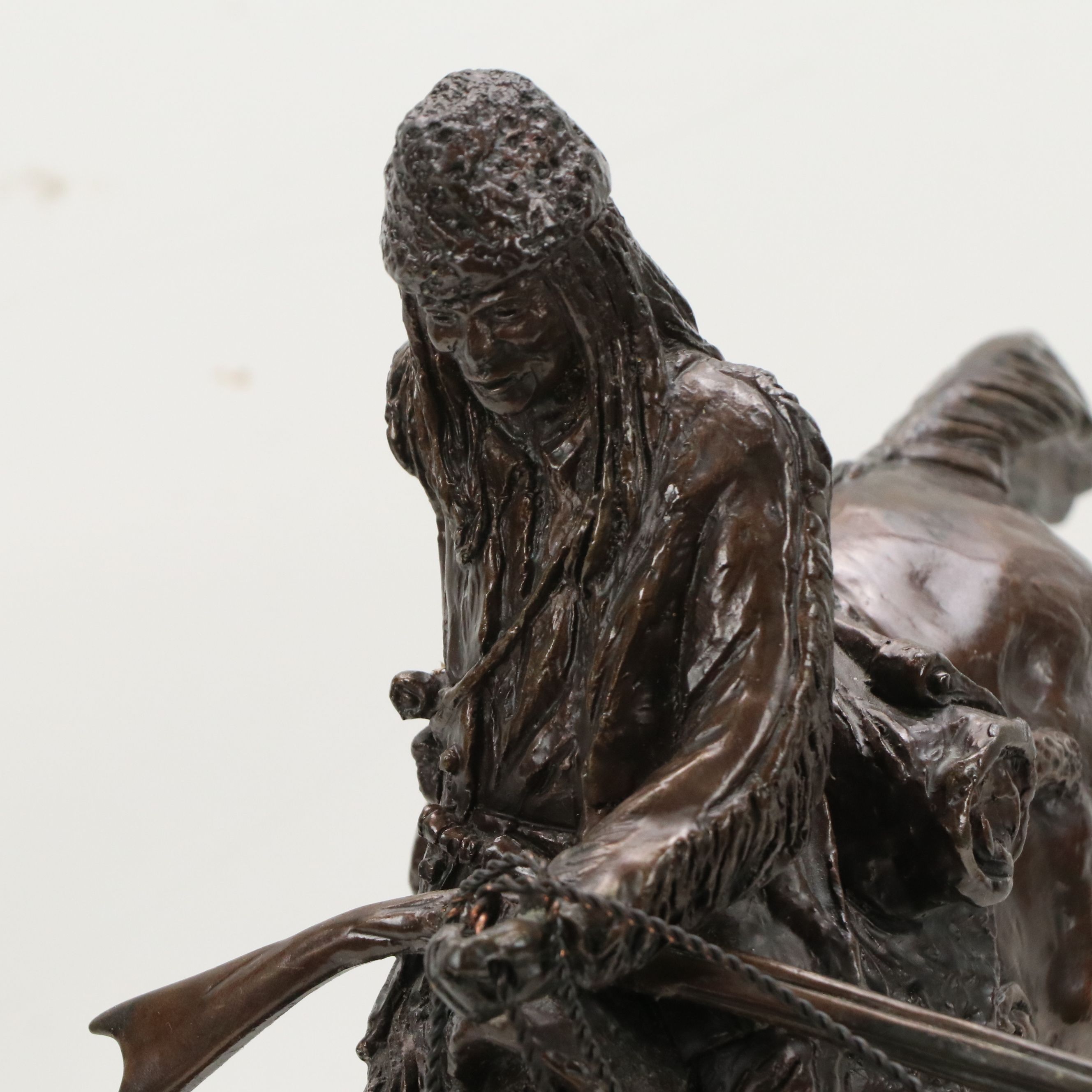 Patinated Bronze Sculpture After Frederic Remington "Mountain Man"