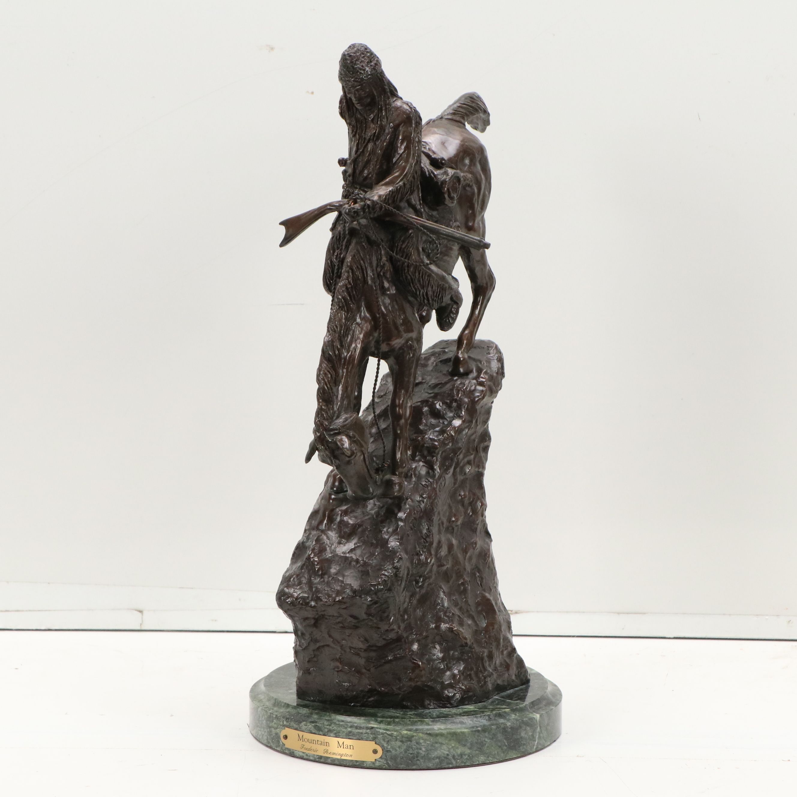 Patinated Bronze Sculpture After Frederic Remington "Mountain Man"