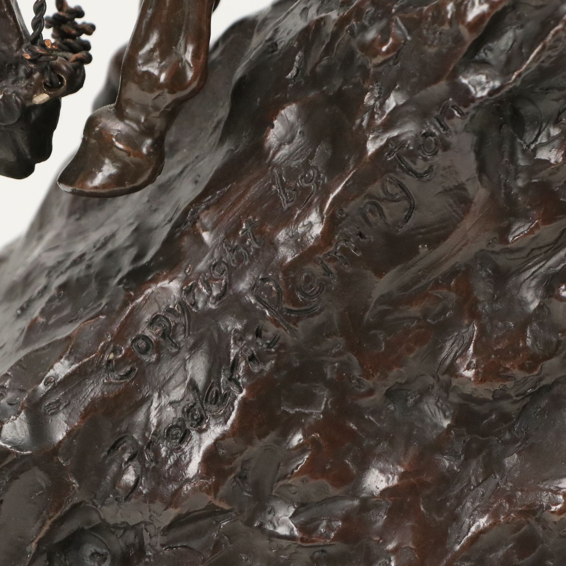 Patinated Bronze Sculpture After Frederic Remington "Mountain Man"