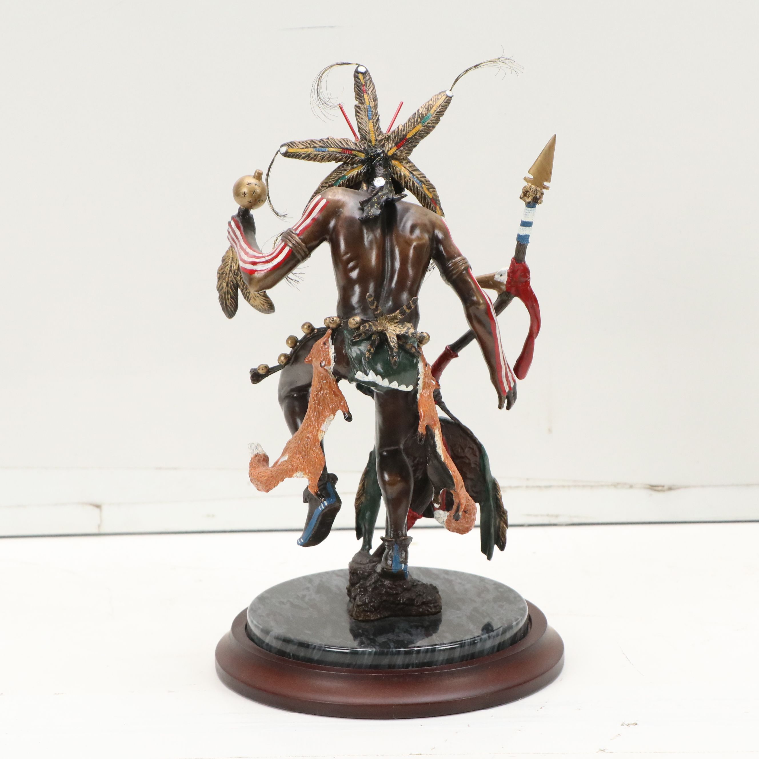 Franklin Mint Cold-Painted Bronze Figurine "Spirit of the Red Fox"