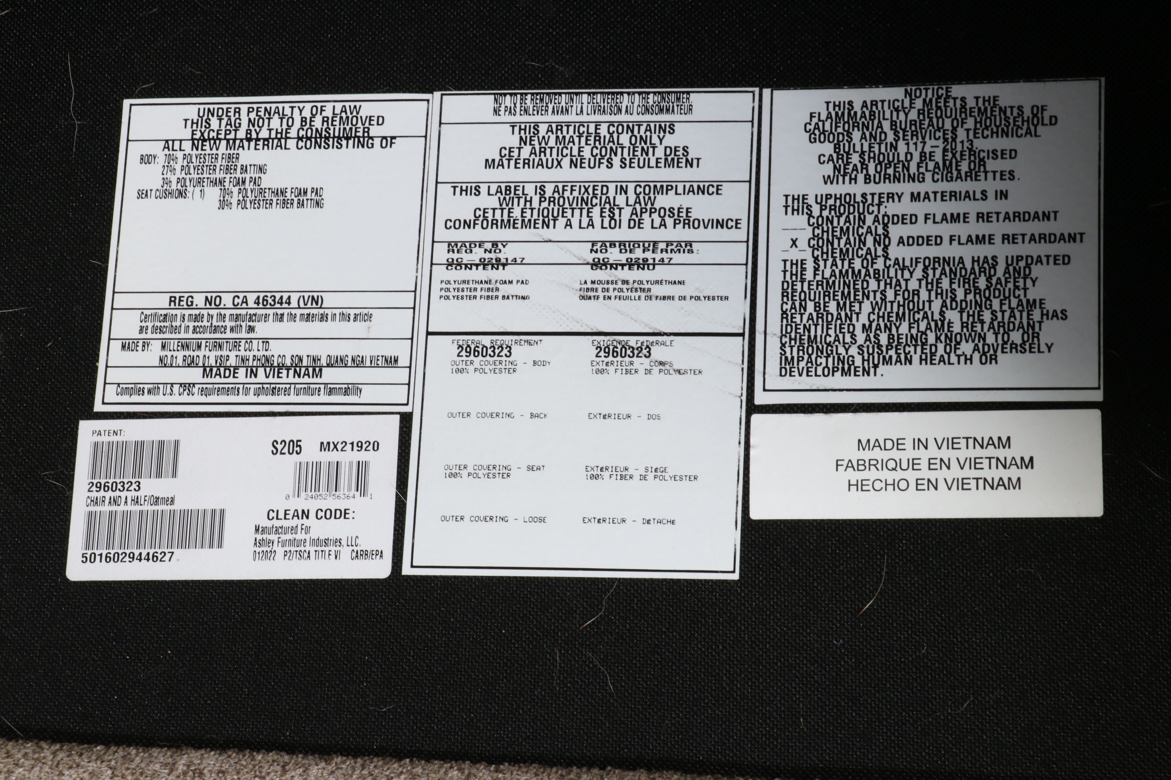 Pair of Millennium by Ashley "Chair and a Half" with Ottoman