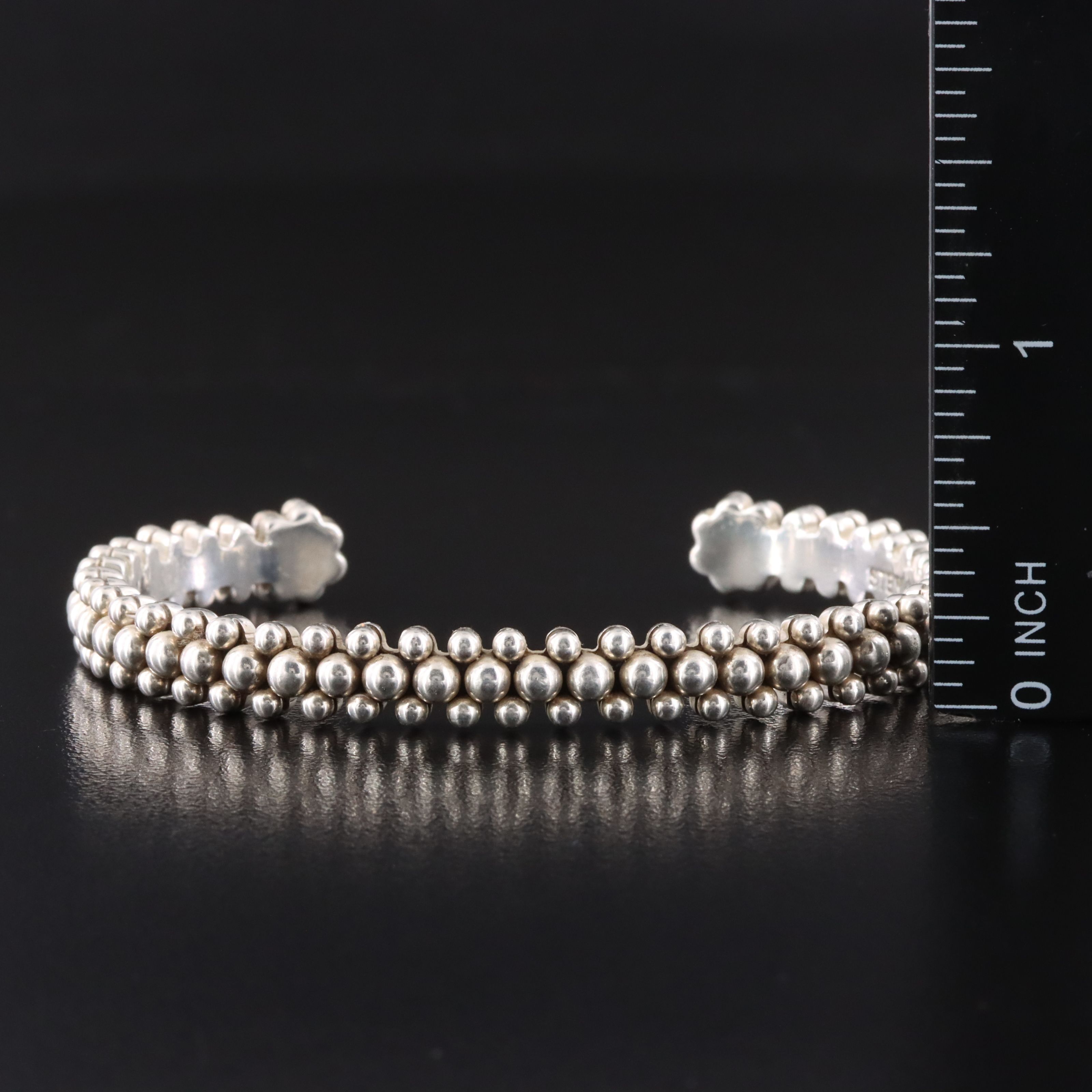 Artie Yellowhorse Navajo Diné Sterling Bead Bracelet