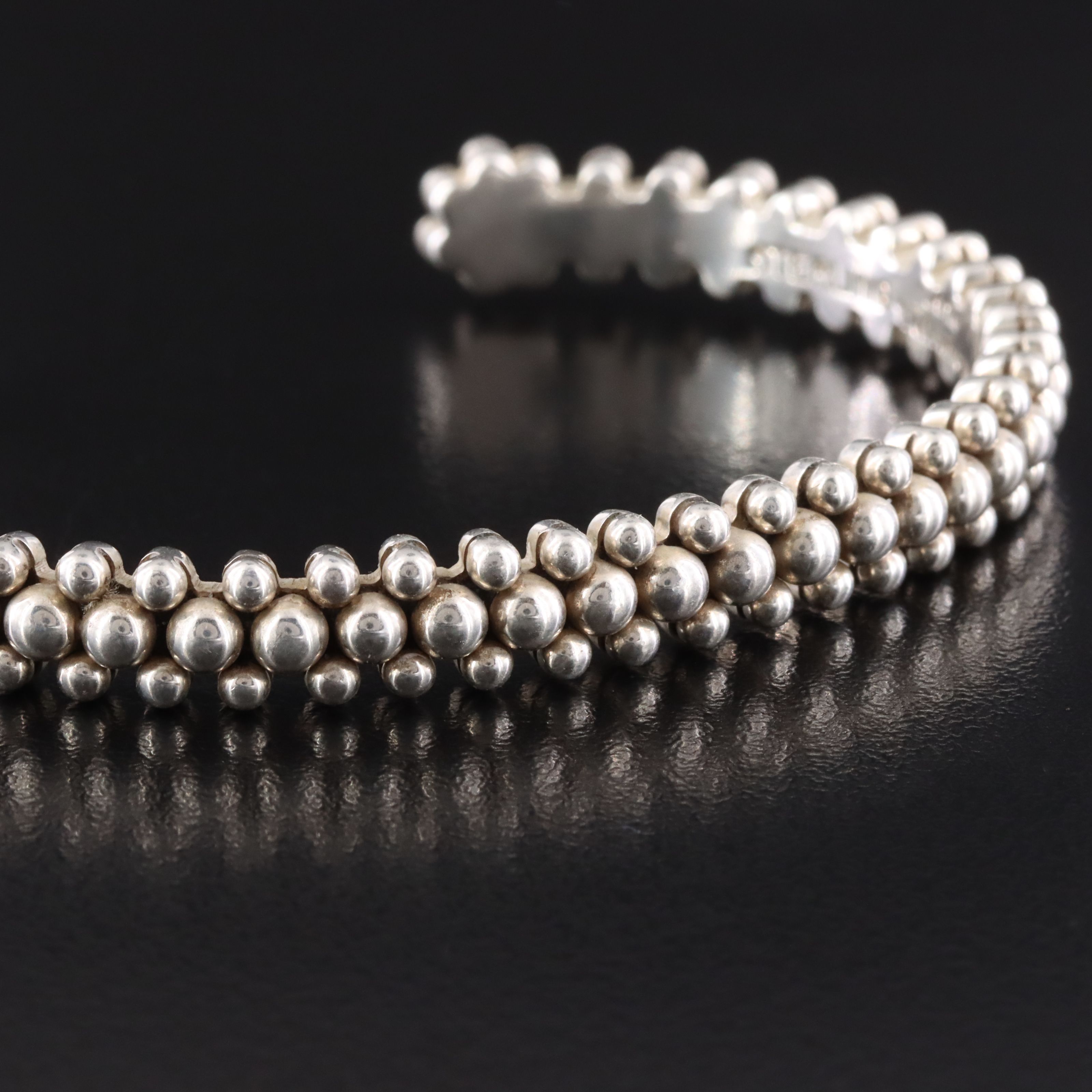 Artie Yellowhorse Navajo Diné Sterling Bead Bracelet