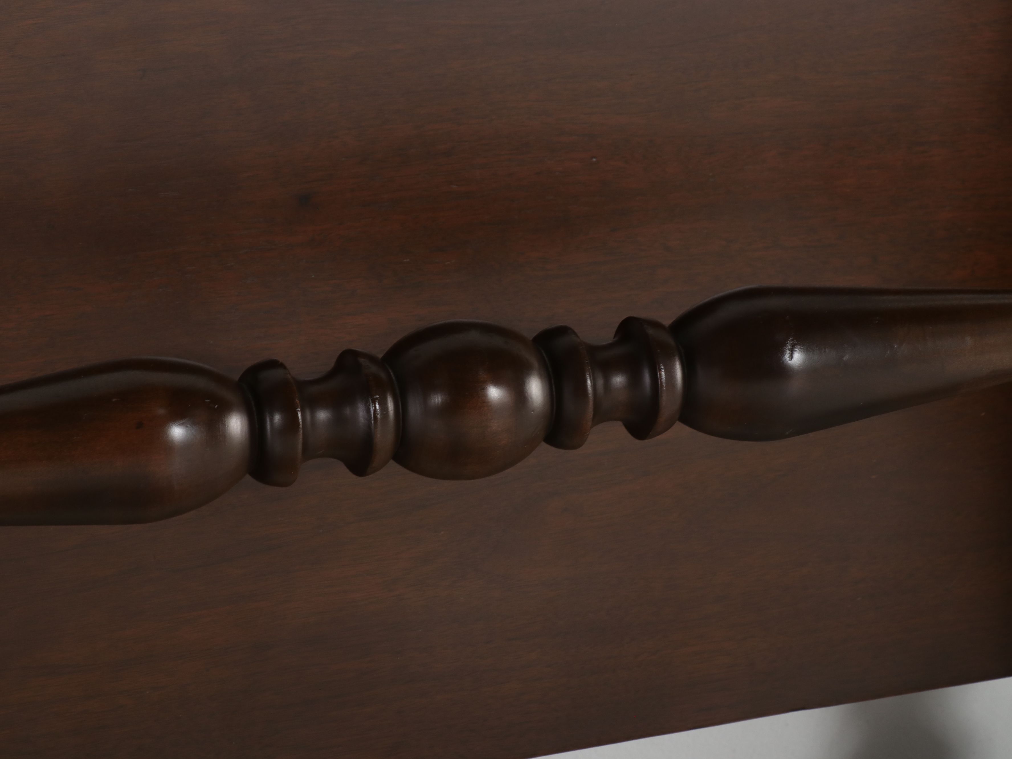 Pair of Colonial Revival Cherry Cannonball Twin Beds, Mid-20th Century