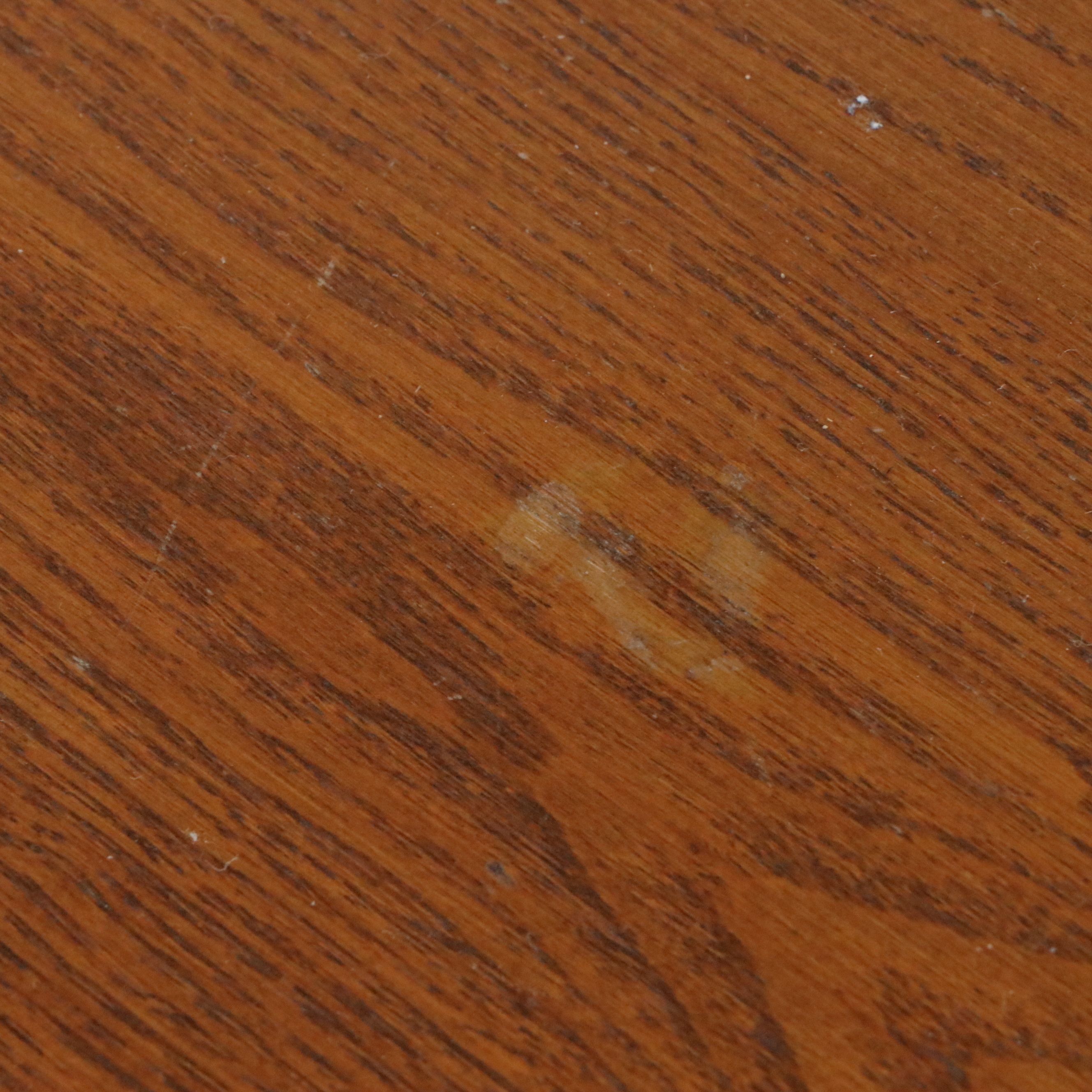 Colonial Revival Oak Drop-Leaf Side Table with Drawer, Late 20th Century