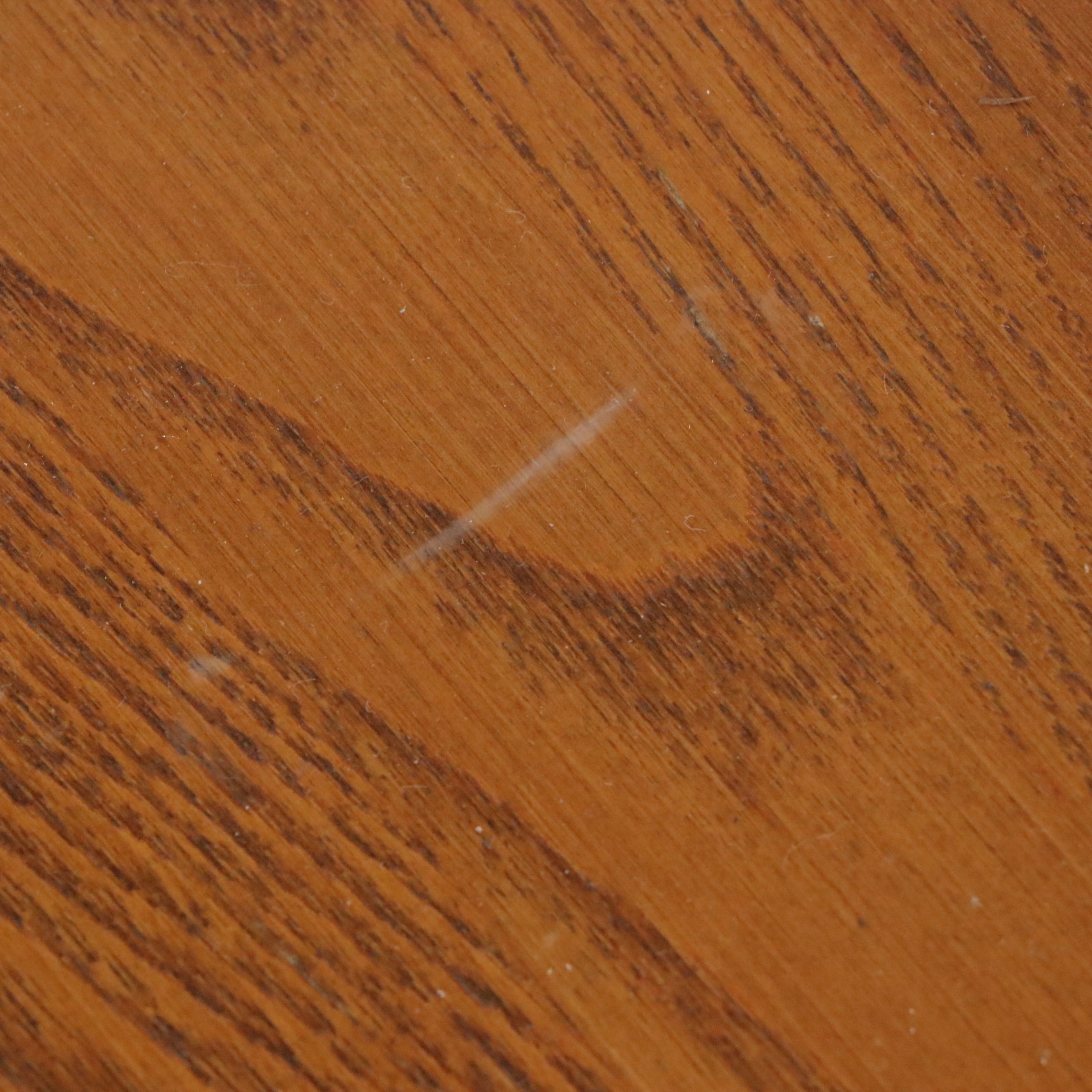 Colonial Revival Oak Drop-Leaf Side Table with Drawer, Late 20th Century