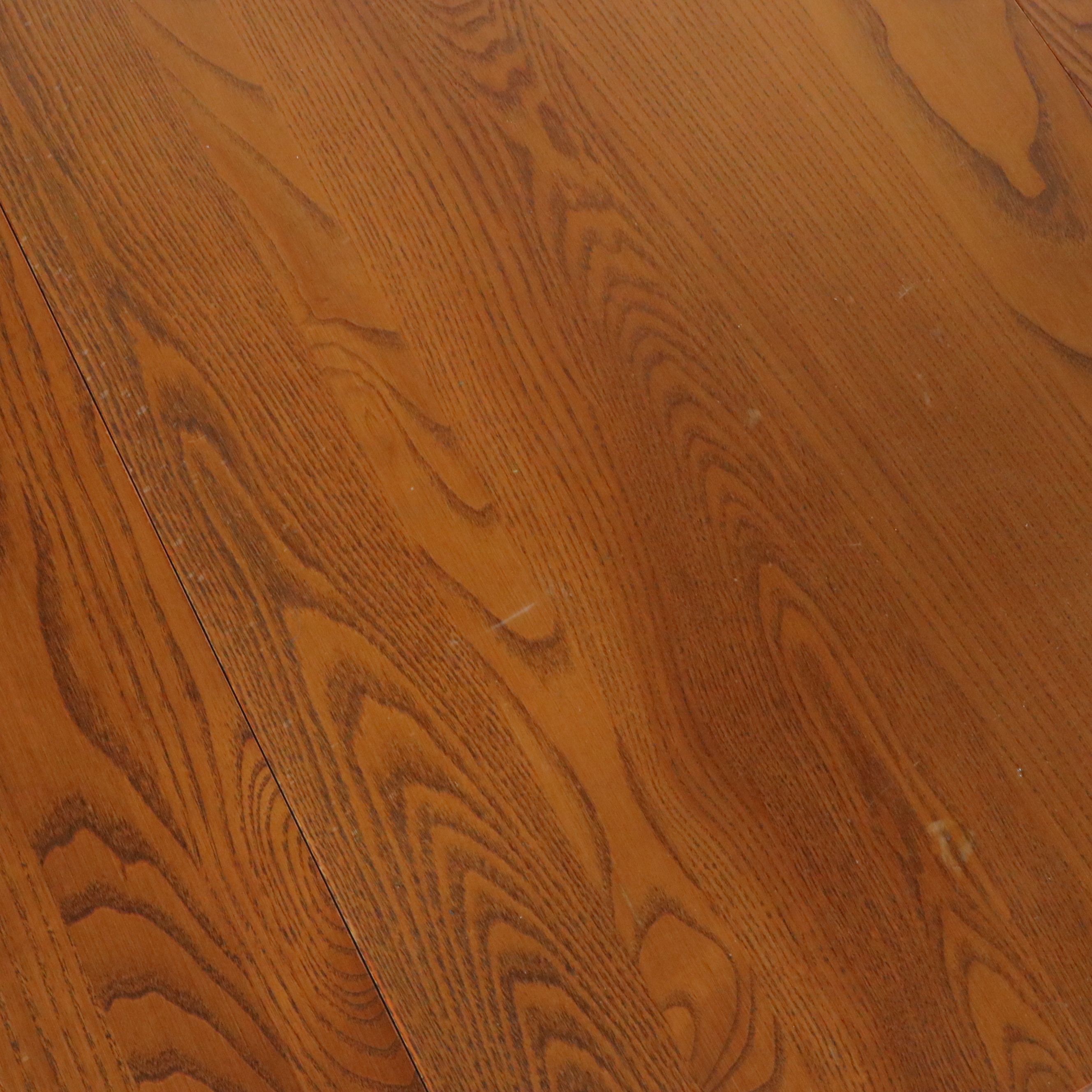 Colonial Revival Oak Drop-Leaf Side Table with Drawer, Late 20th Century