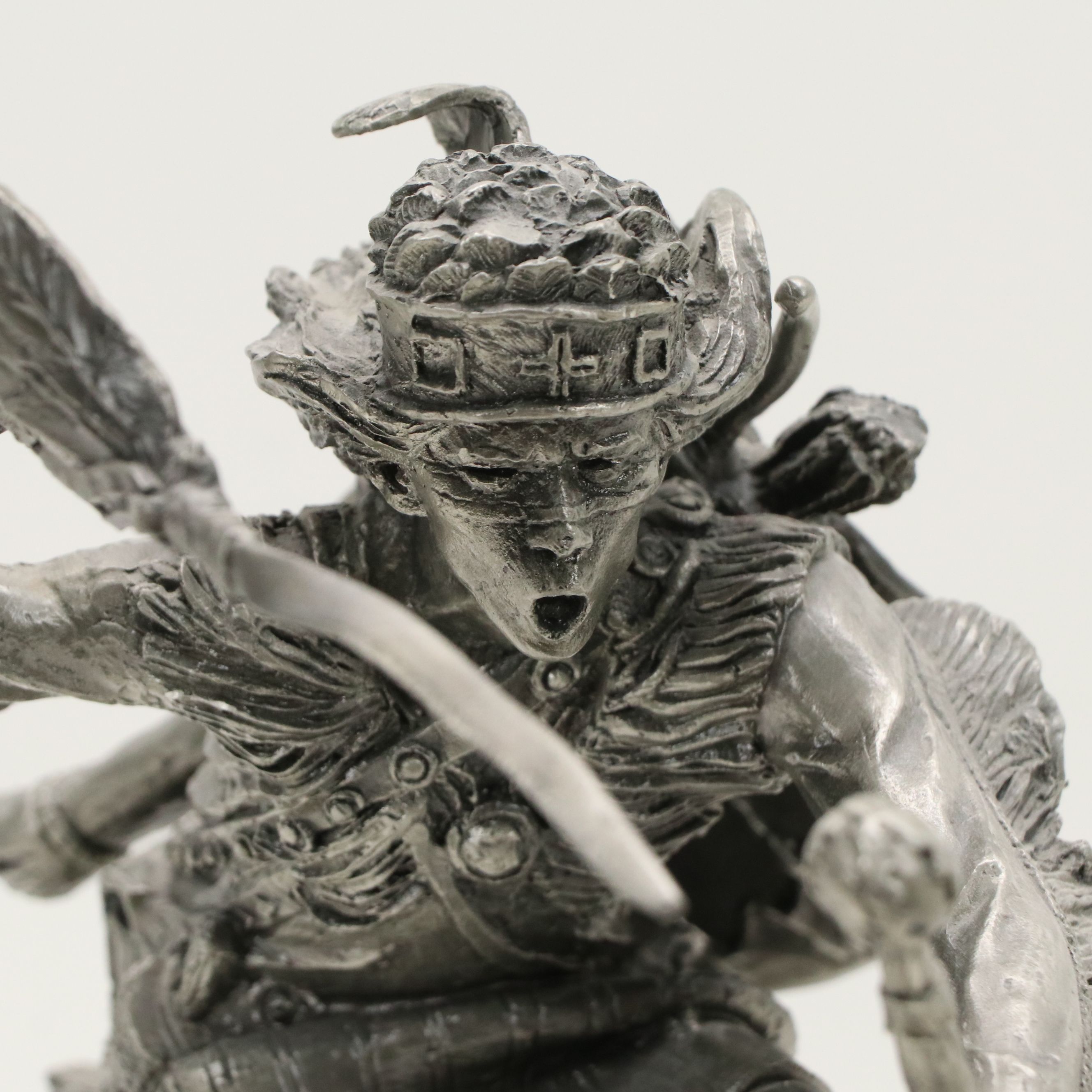 Jim Ponter Cast Fine Pewter Sculpture "Apache Raider," 1990