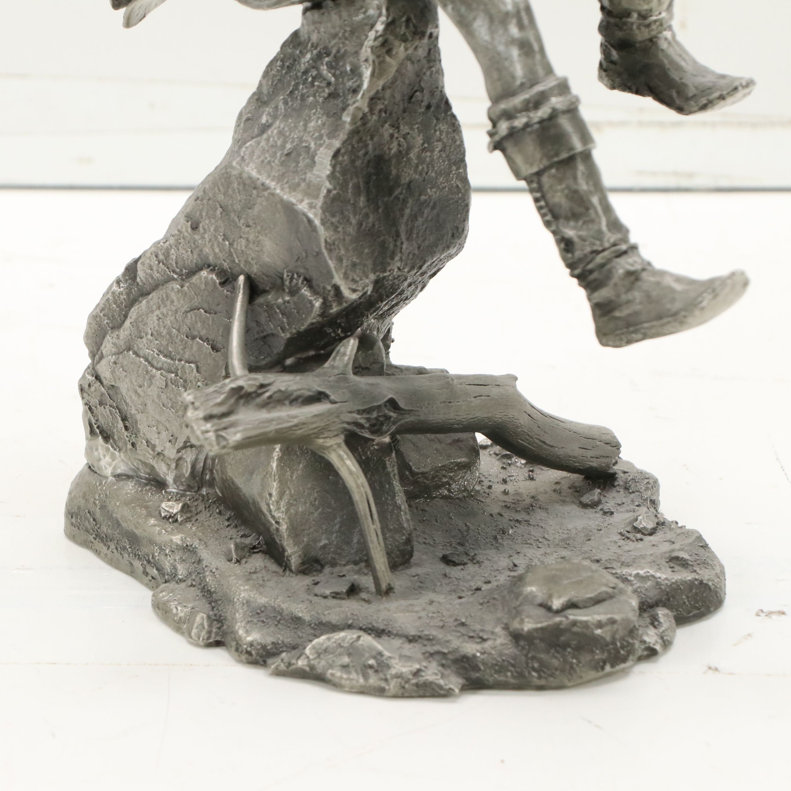 Jim Ponter Cast Fine Pewter Sculpture "Apache Raider," 1990