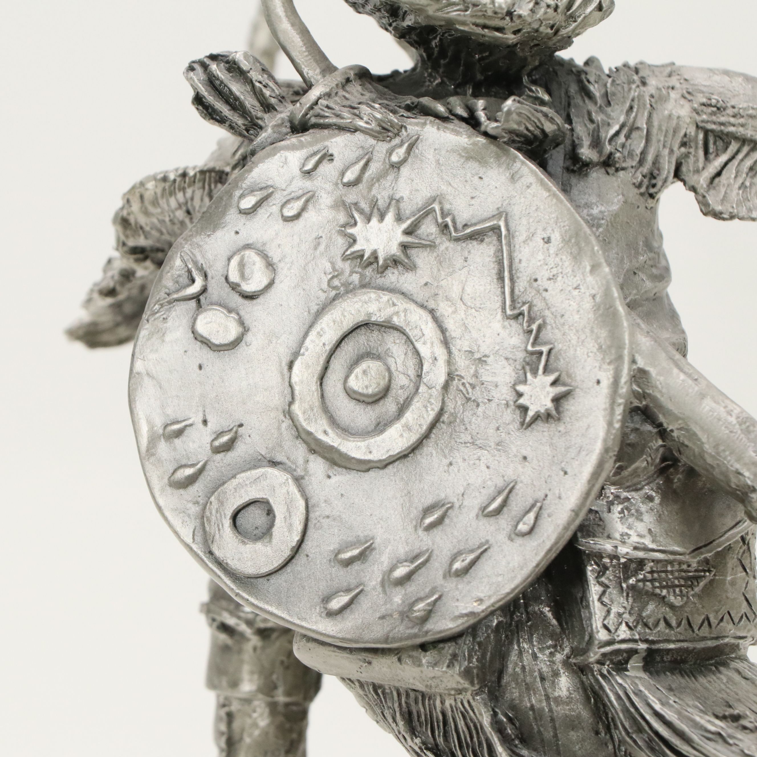 Jim Ponter Cast Fine Pewter Sculpture "Apache Raider," 1990