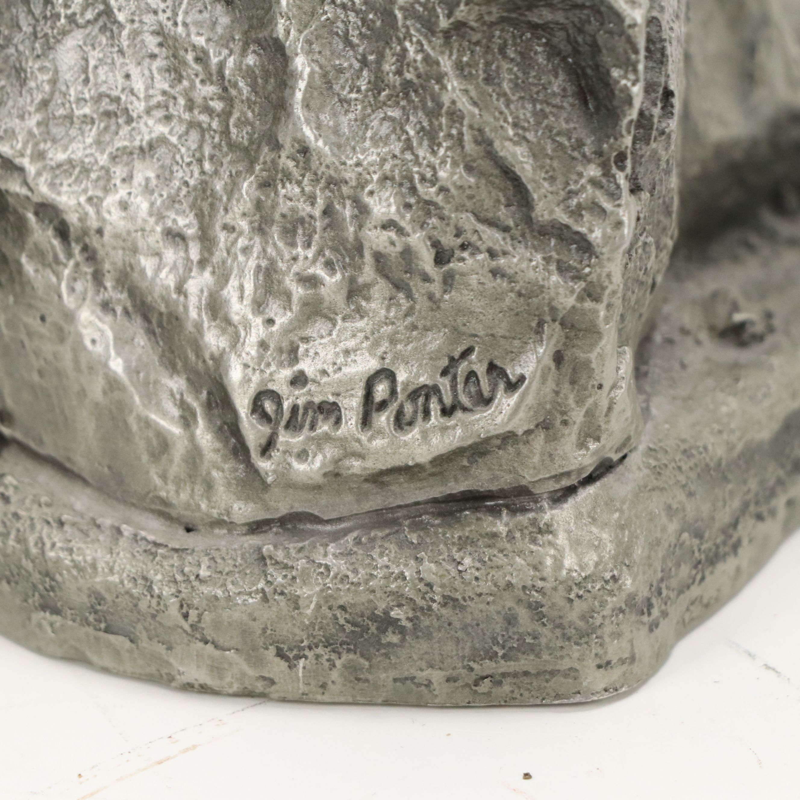 Jim Ponter Cast Fine Pewter Sculpture "Apache Raider," 1990