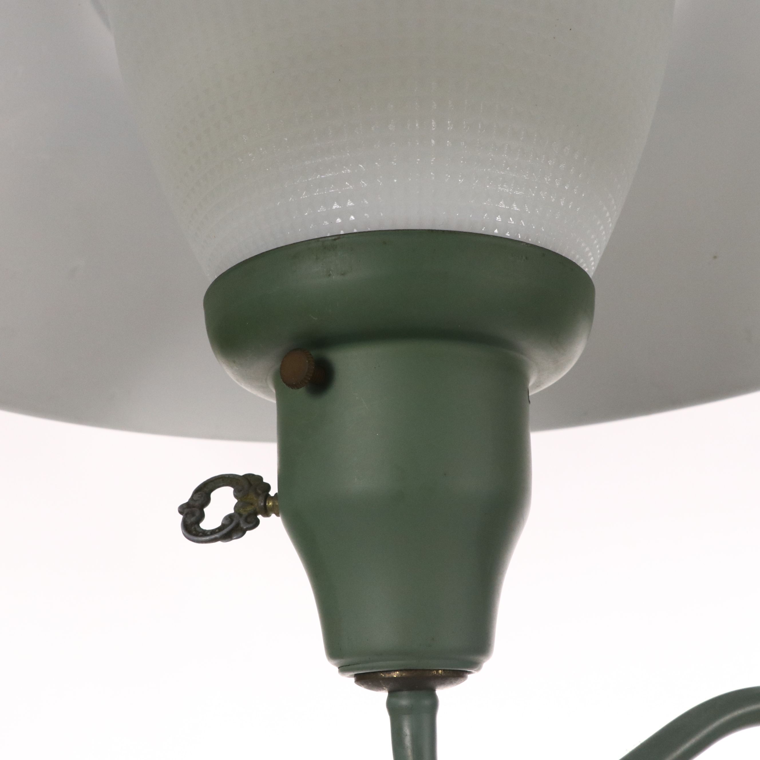 Vintage Floral Green Toleware Floor Lamps