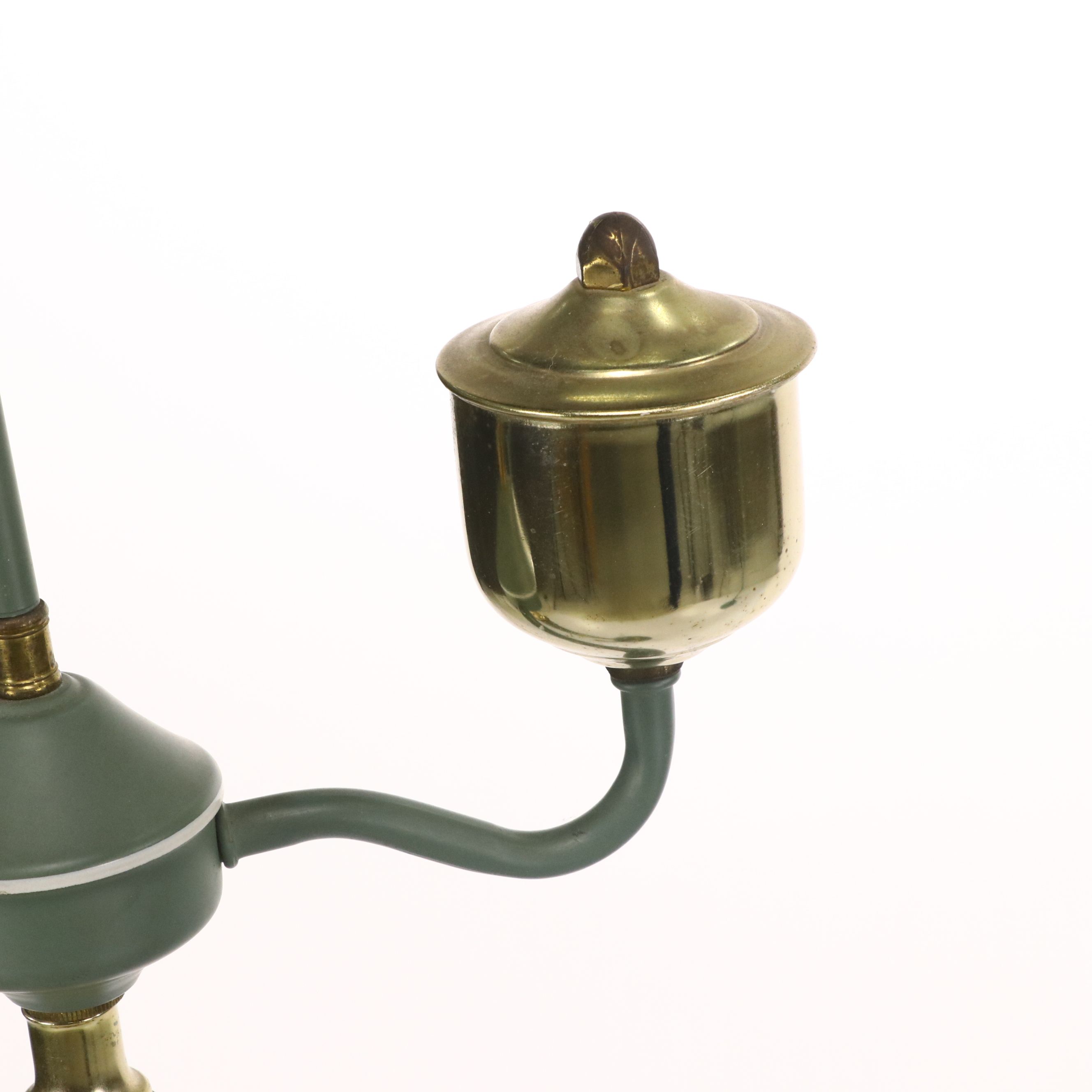 Vintage Floral Green Toleware Floor Lamps