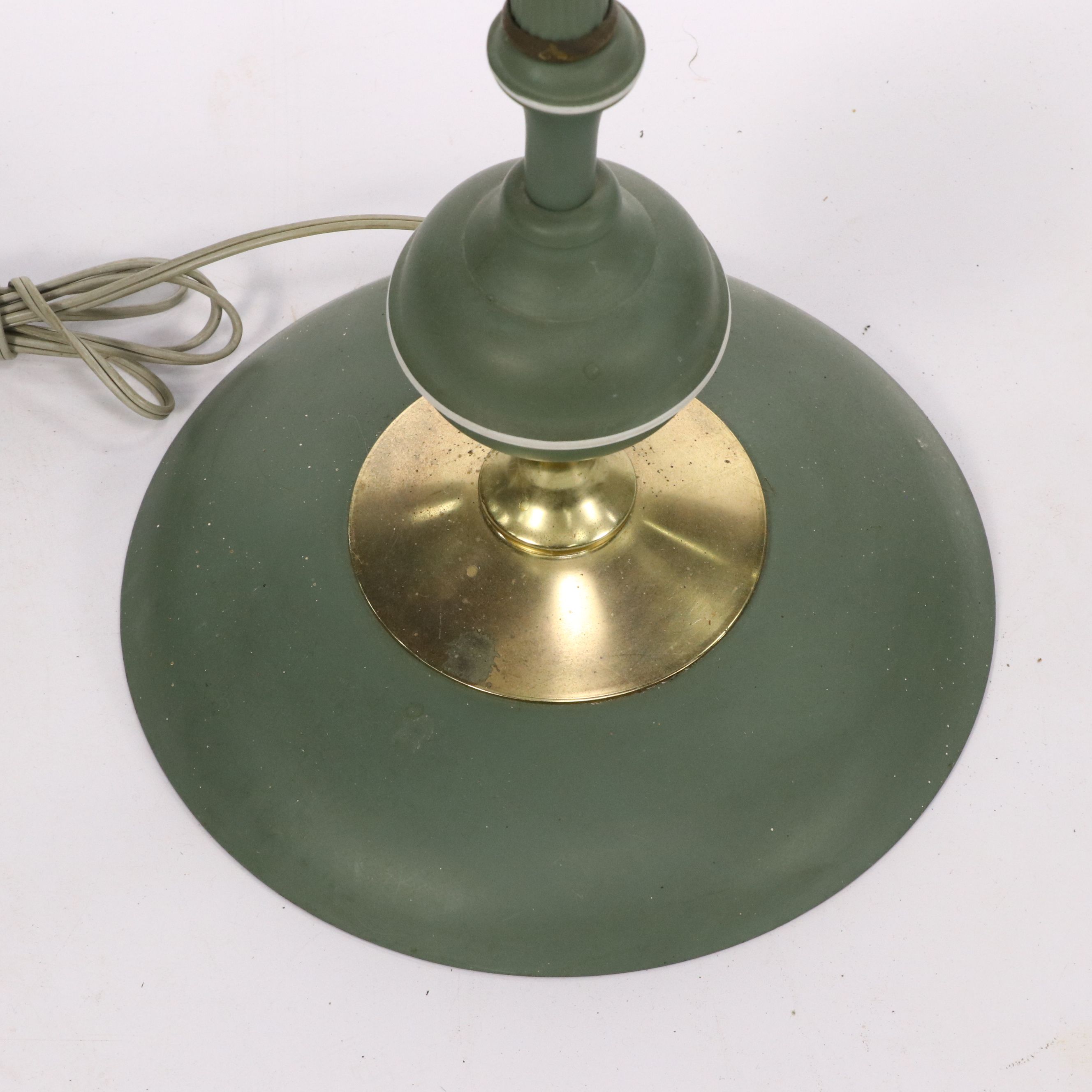 Vintage Floral Green Toleware Floor Lamps