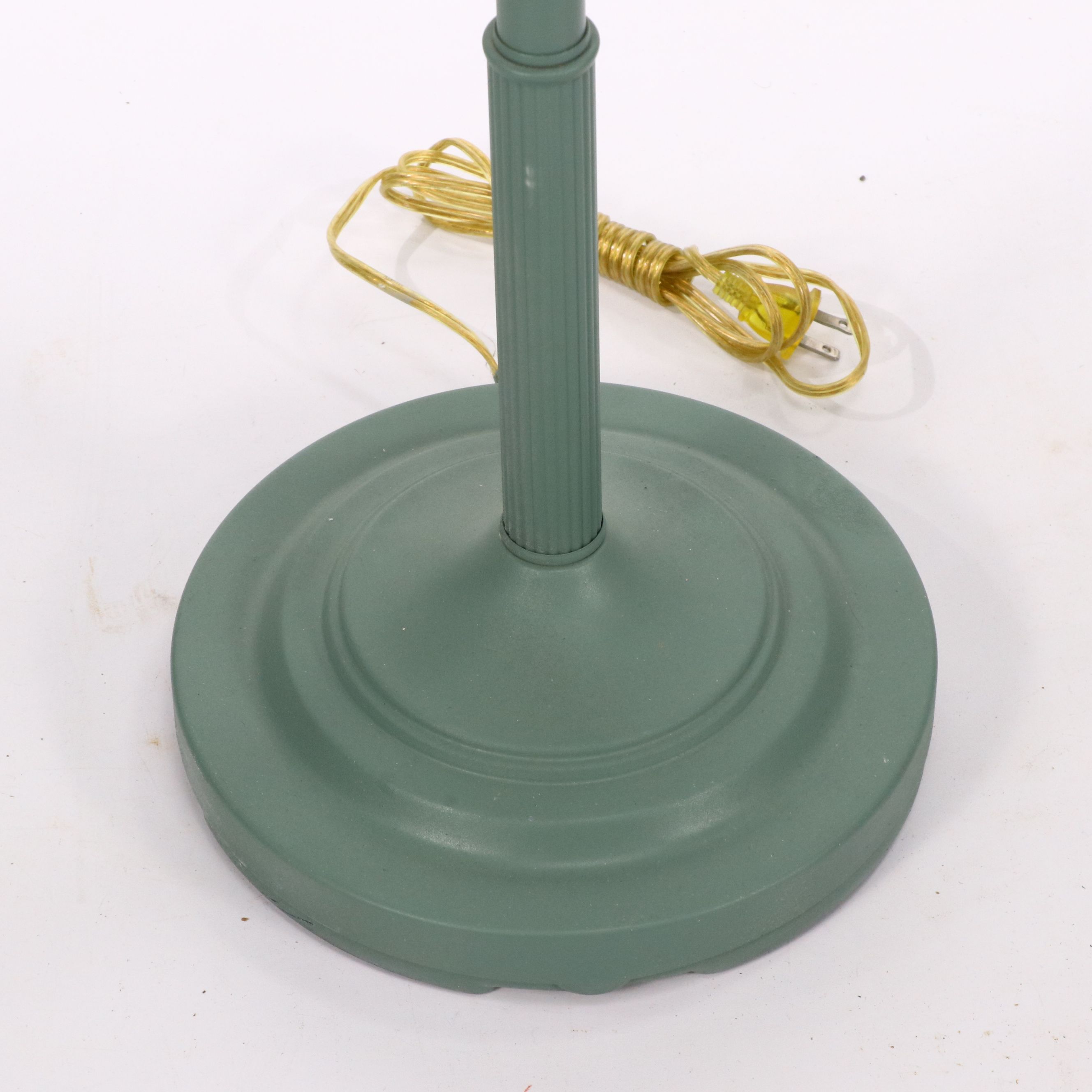 Vintage Floral Green Toleware Floor Lamps