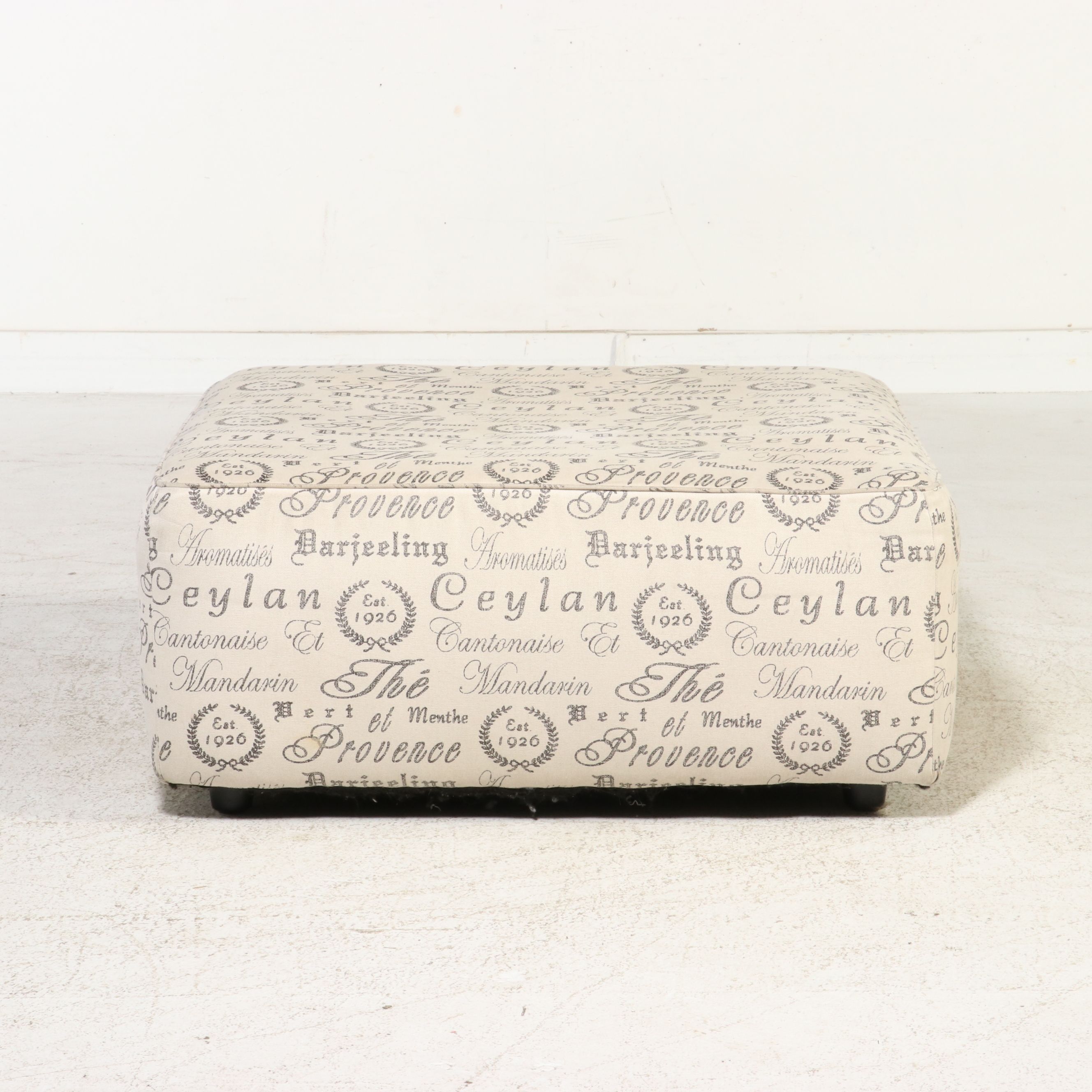 Ashley Furniture "Script" Upholstered Square Ottoman, 21st Century