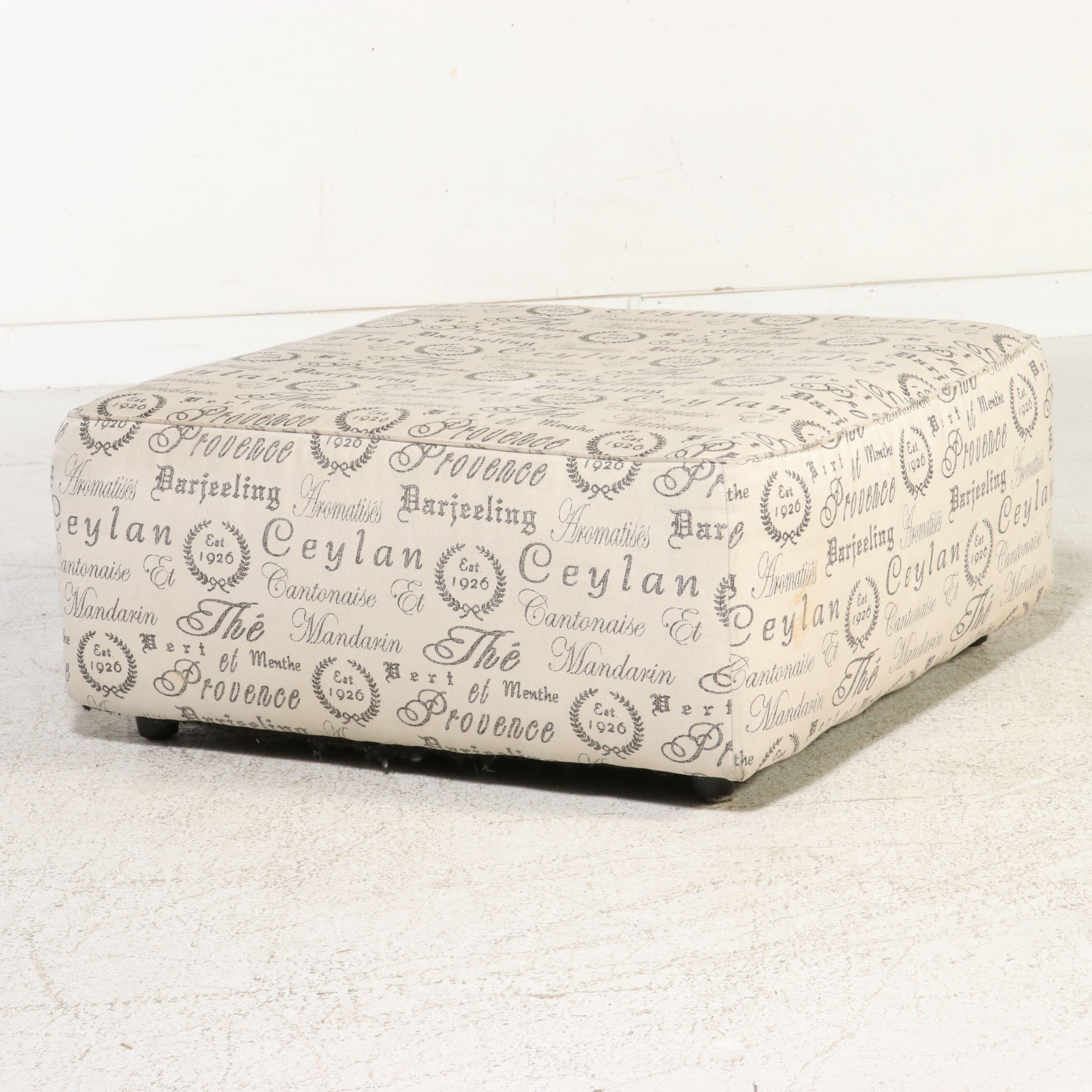 Ashley Furniture "Script" Upholstered Square Ottoman, 21st Century